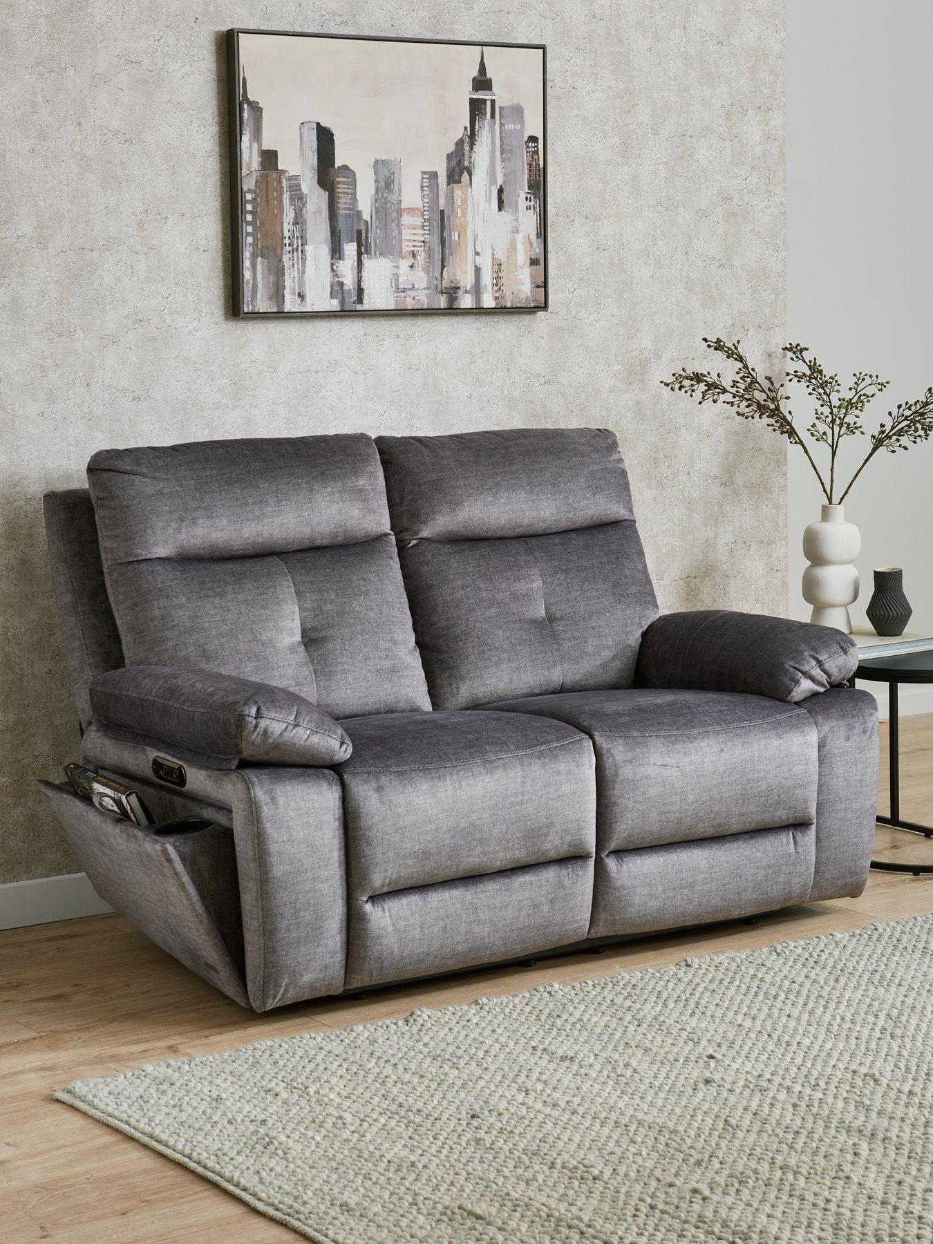 undefined Ivana 2 Seater Fabric Power Recliner Sofa with USB Charging and Storage