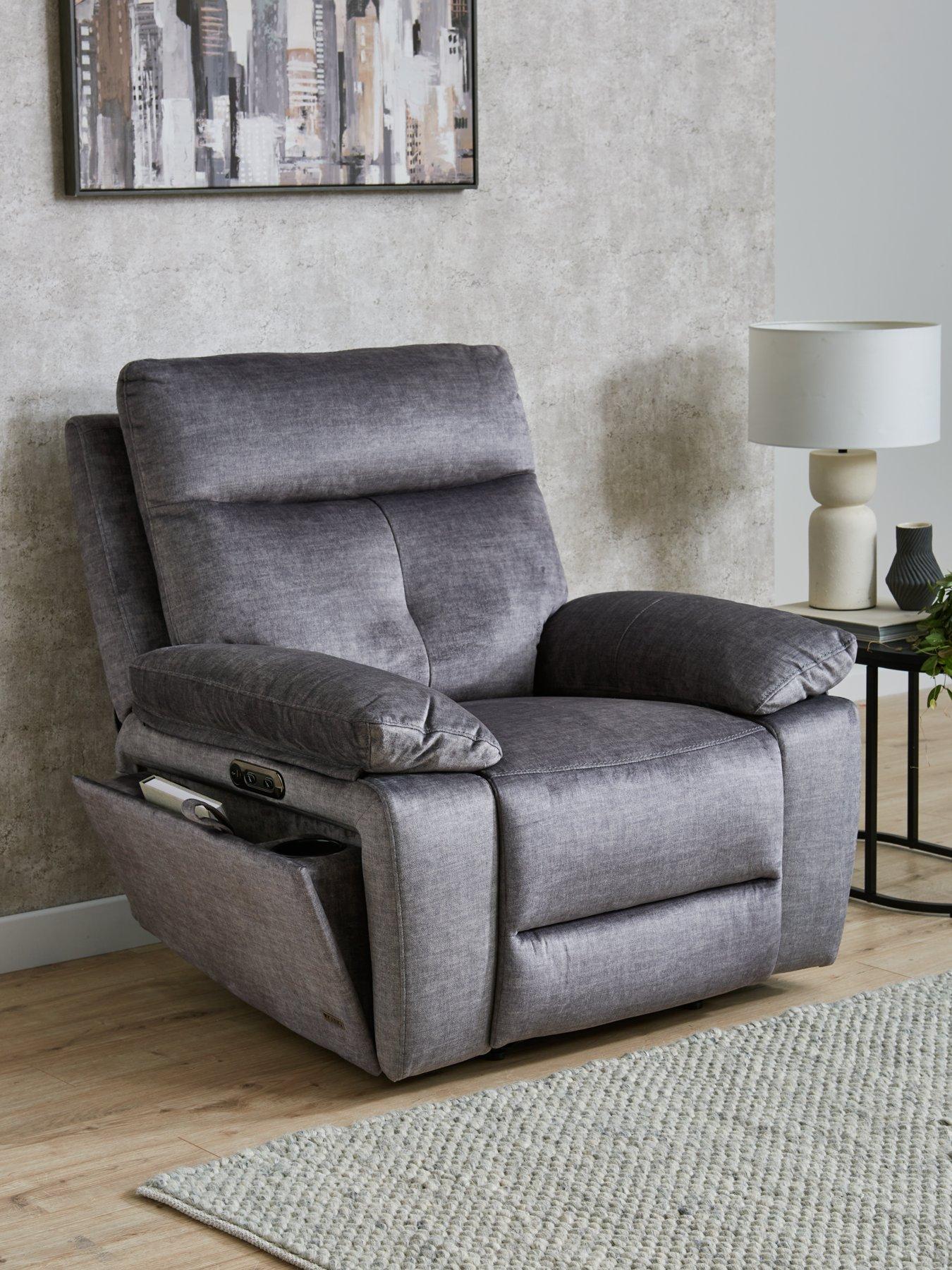 undefined Ivana Fabric Power Recliner Armchair with USB Charging and Storage