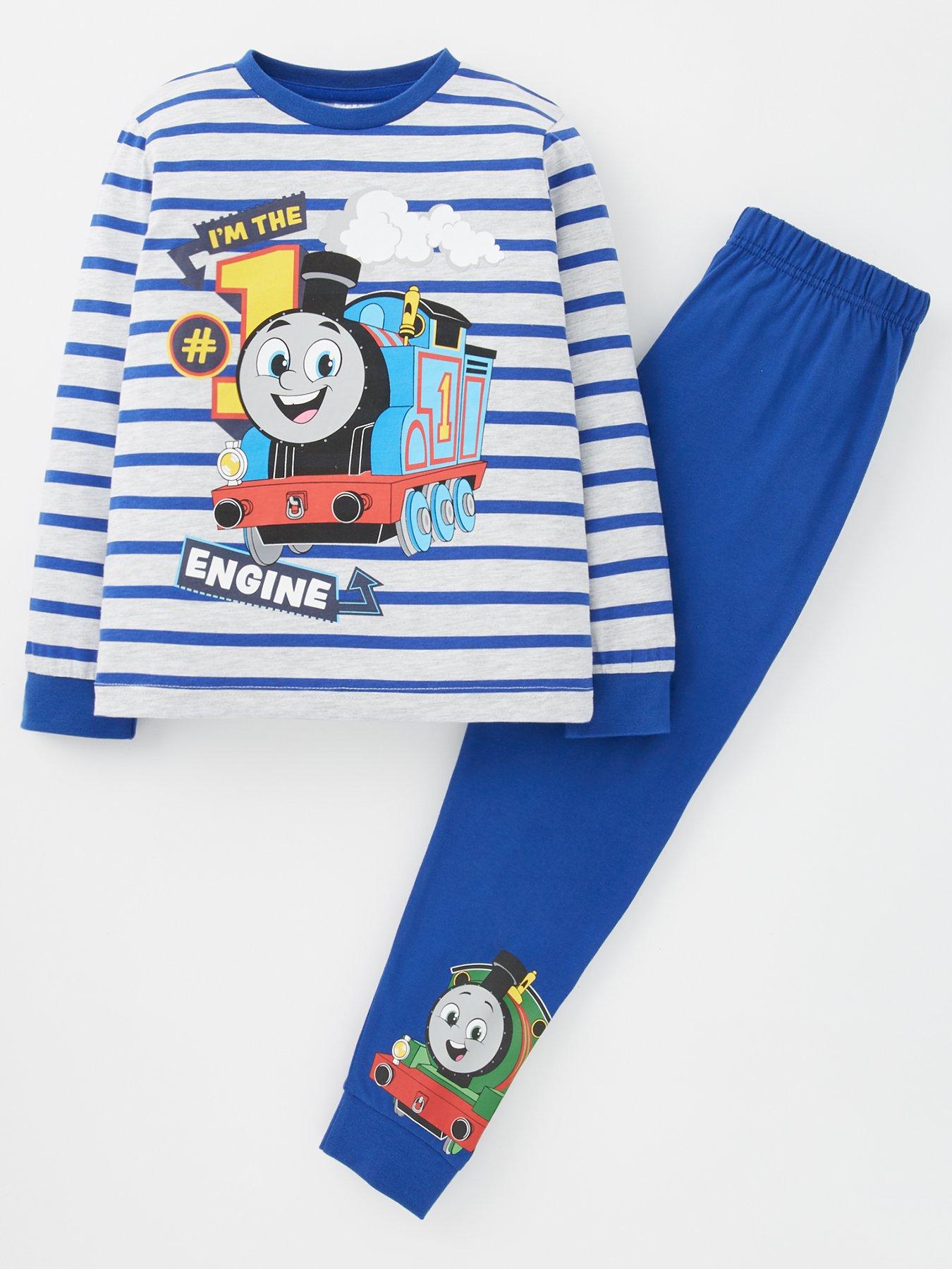 undefined Thomas The Tank Engine Stripe Long Sleeve Pyjamas - Blue