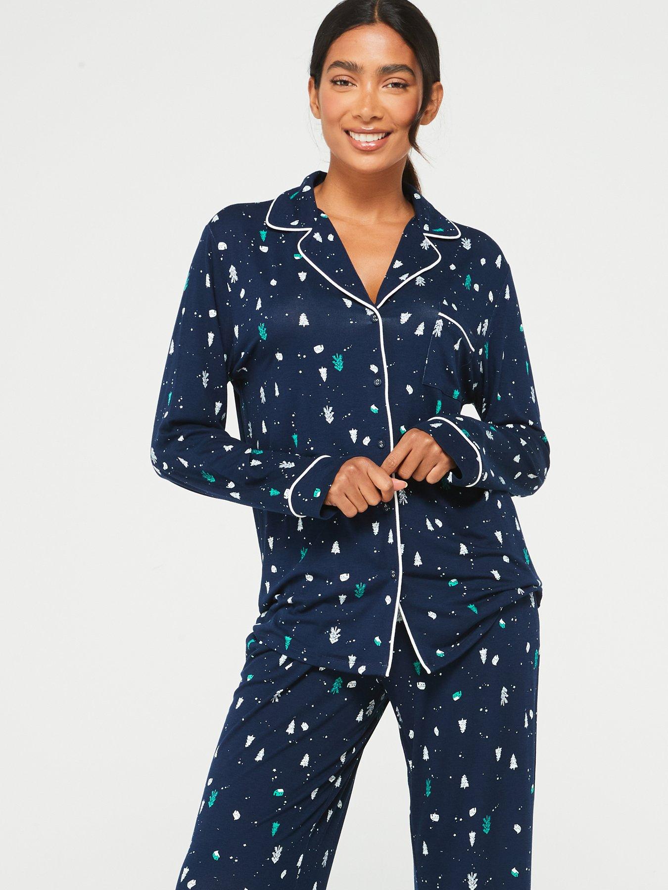 Blue christmas pyjamas sale