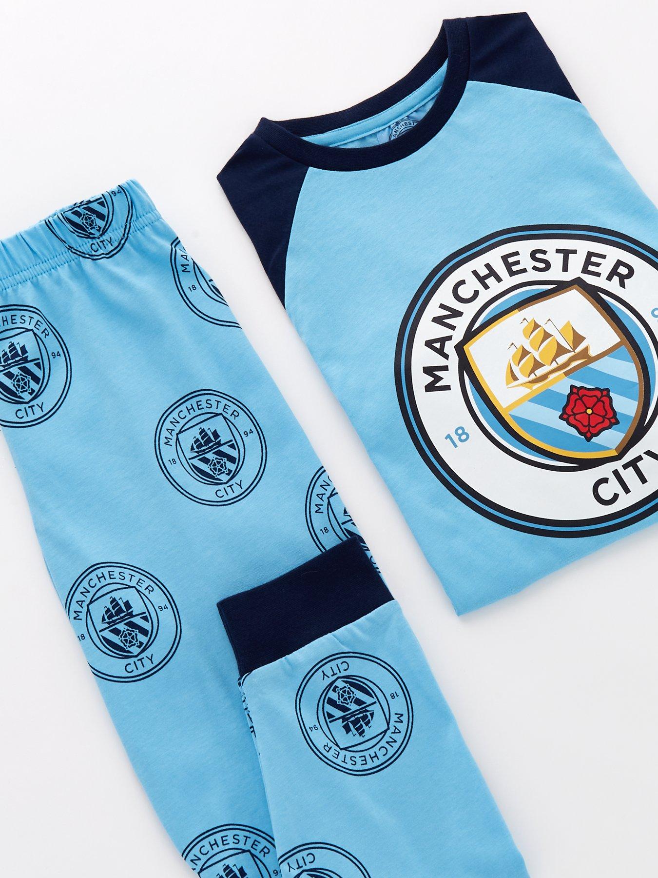 Pyjama Manchester City Garçon 4-12 Ans Character Linens - Ensemble Officiel Football