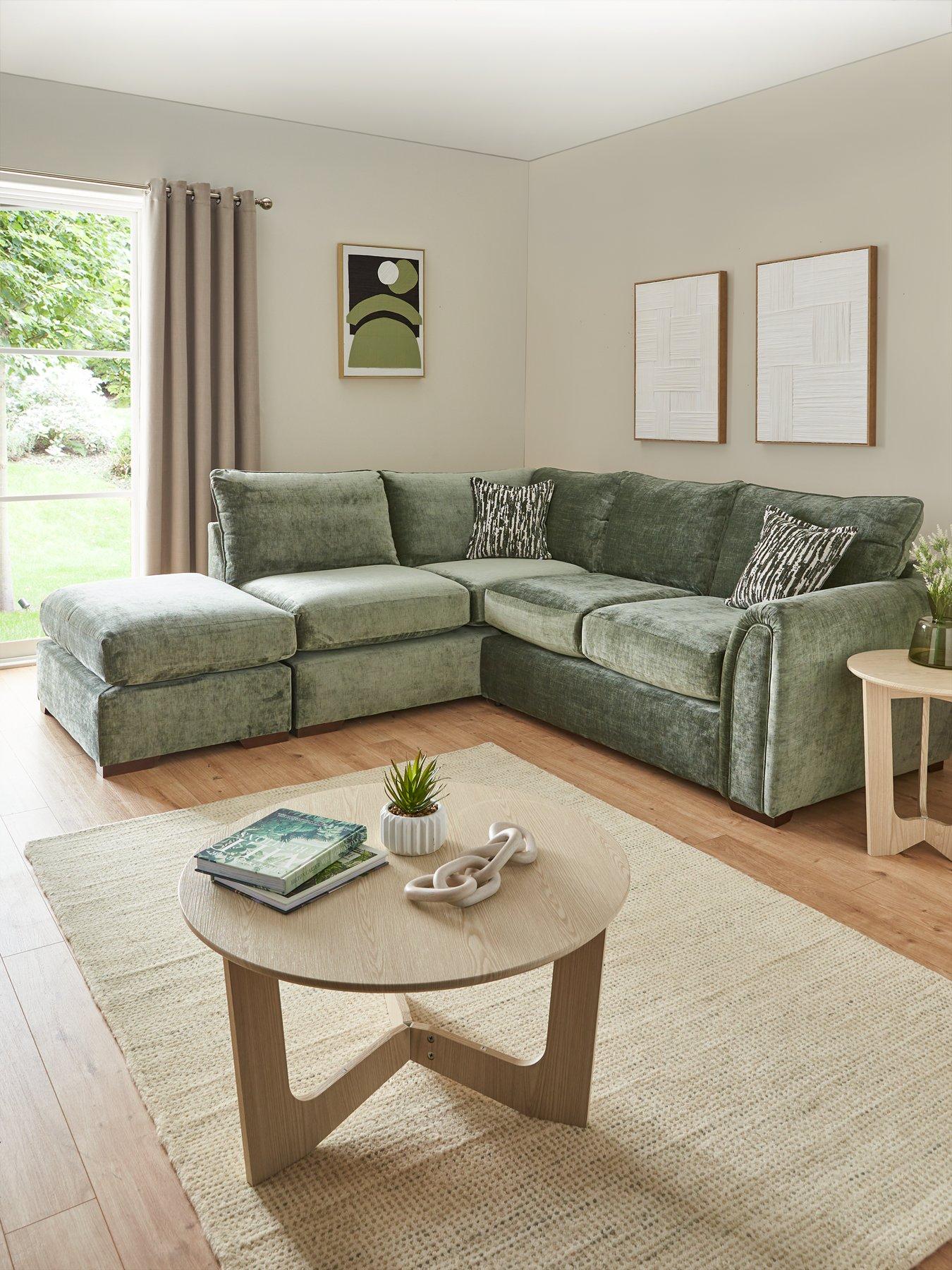 Product photograph of Very Home Layla Lh Corner Chaise With Footstool from very.co.uk