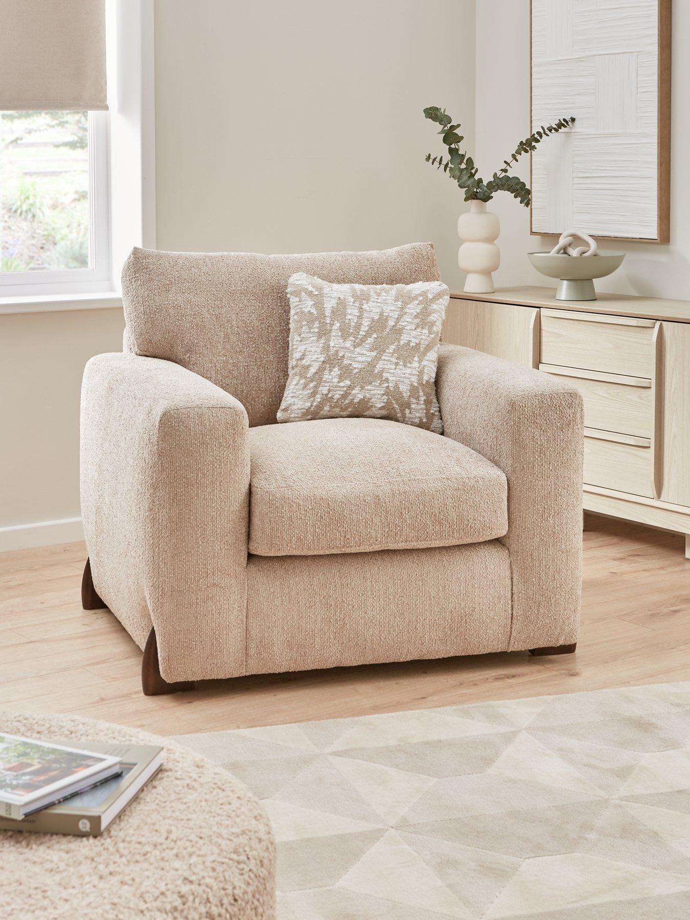 Product photograph of Very Home Sicily Fabric Armchair from very.co.uk