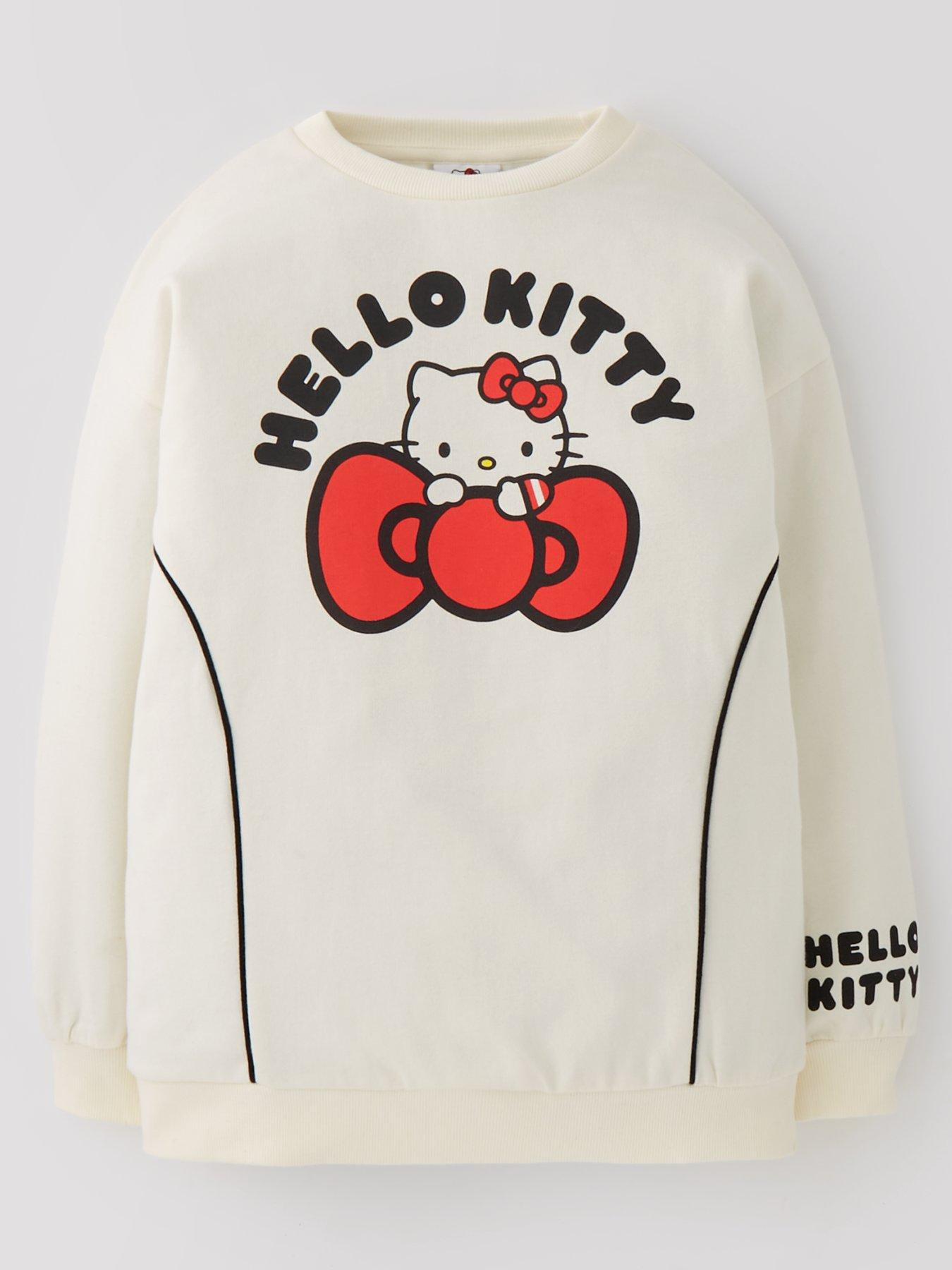 Image 1 of 4 of Hello Kitty Oversized Seam Detail Sweatshirt - Off White