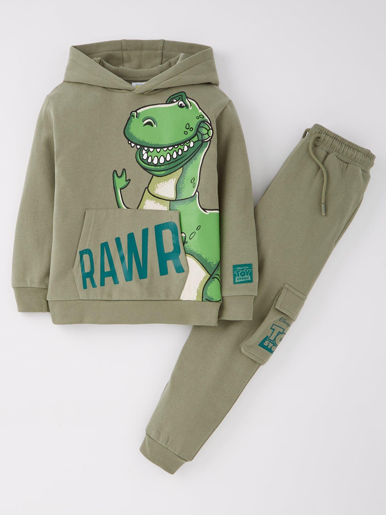 Disney Toy Story Rex 2 Piece Spike Detail Hoodie And Jogger Set, Green, Size 3-4 Years