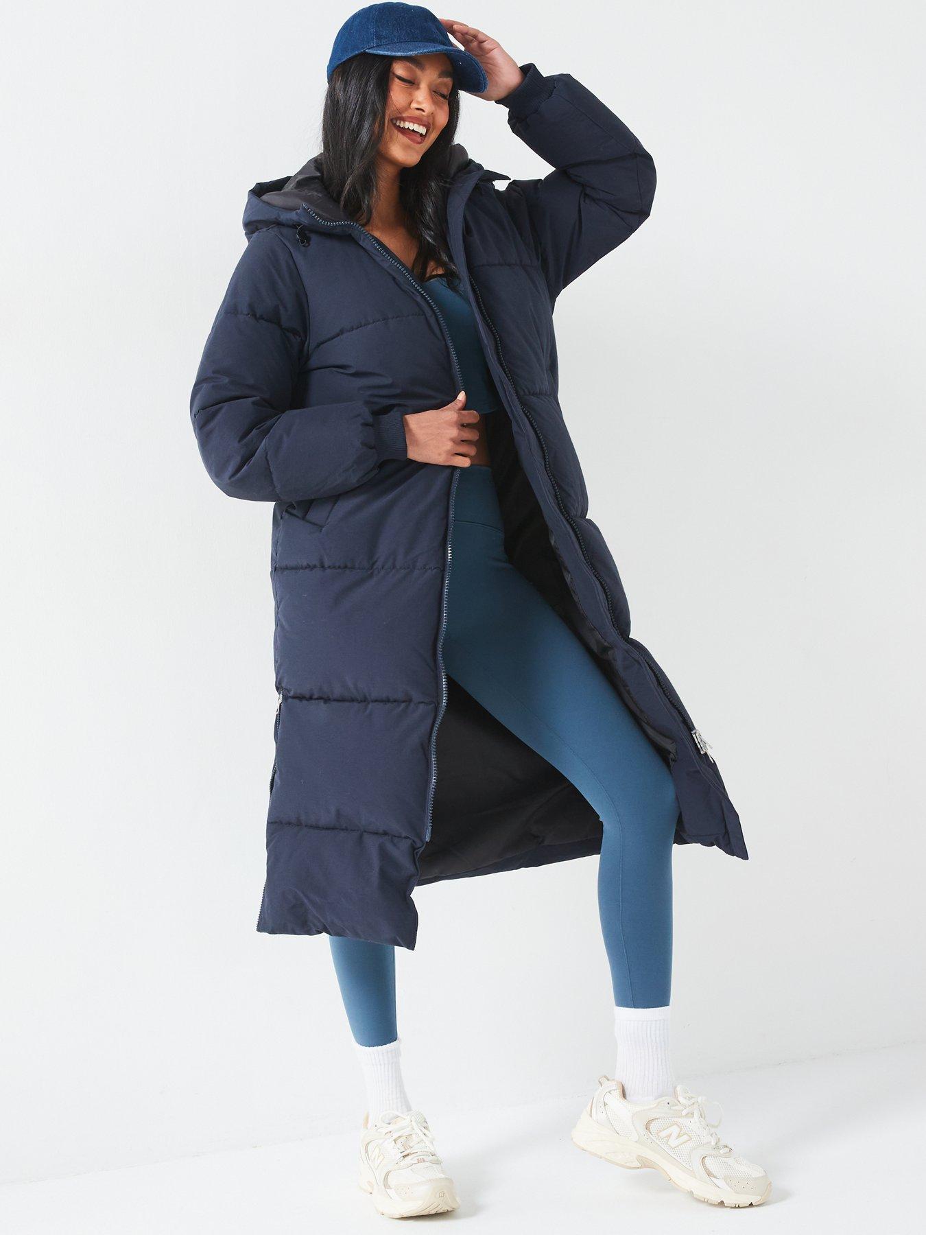 Image 5 of 6 of V by Very Water Resistant Padded Longline Hooded Coat - Navy