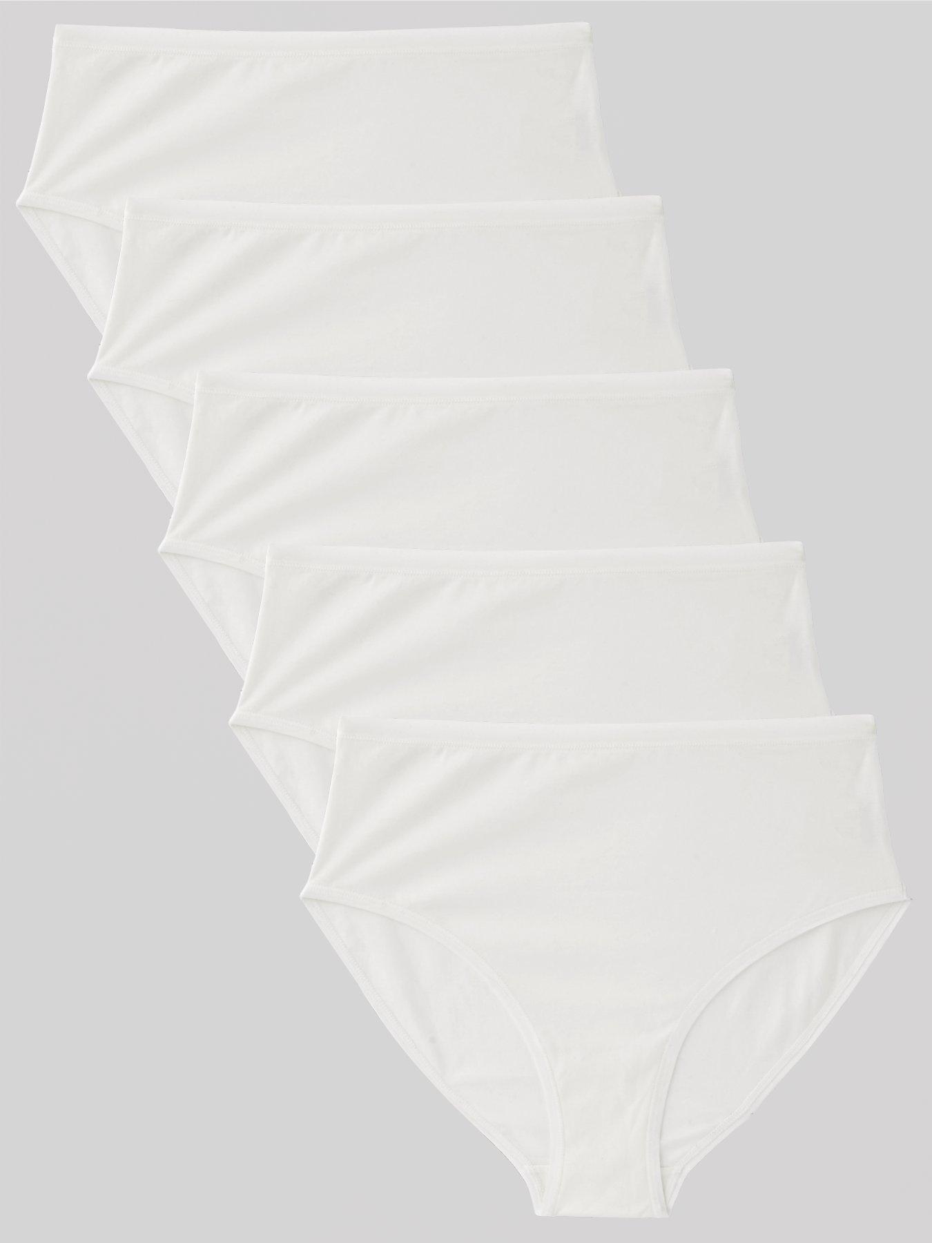 undefined 5pk Plain Cotton Full High Waisted Briefs