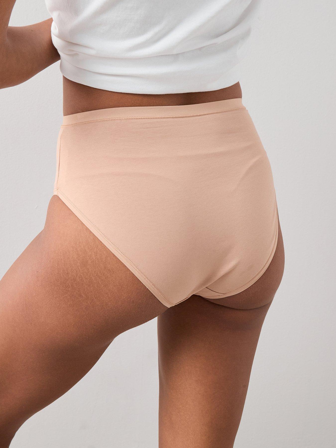 Image 3 of 6 of The Very Collection Womens High Waist Cotton Stretch 5 Pack Briefs - Nude