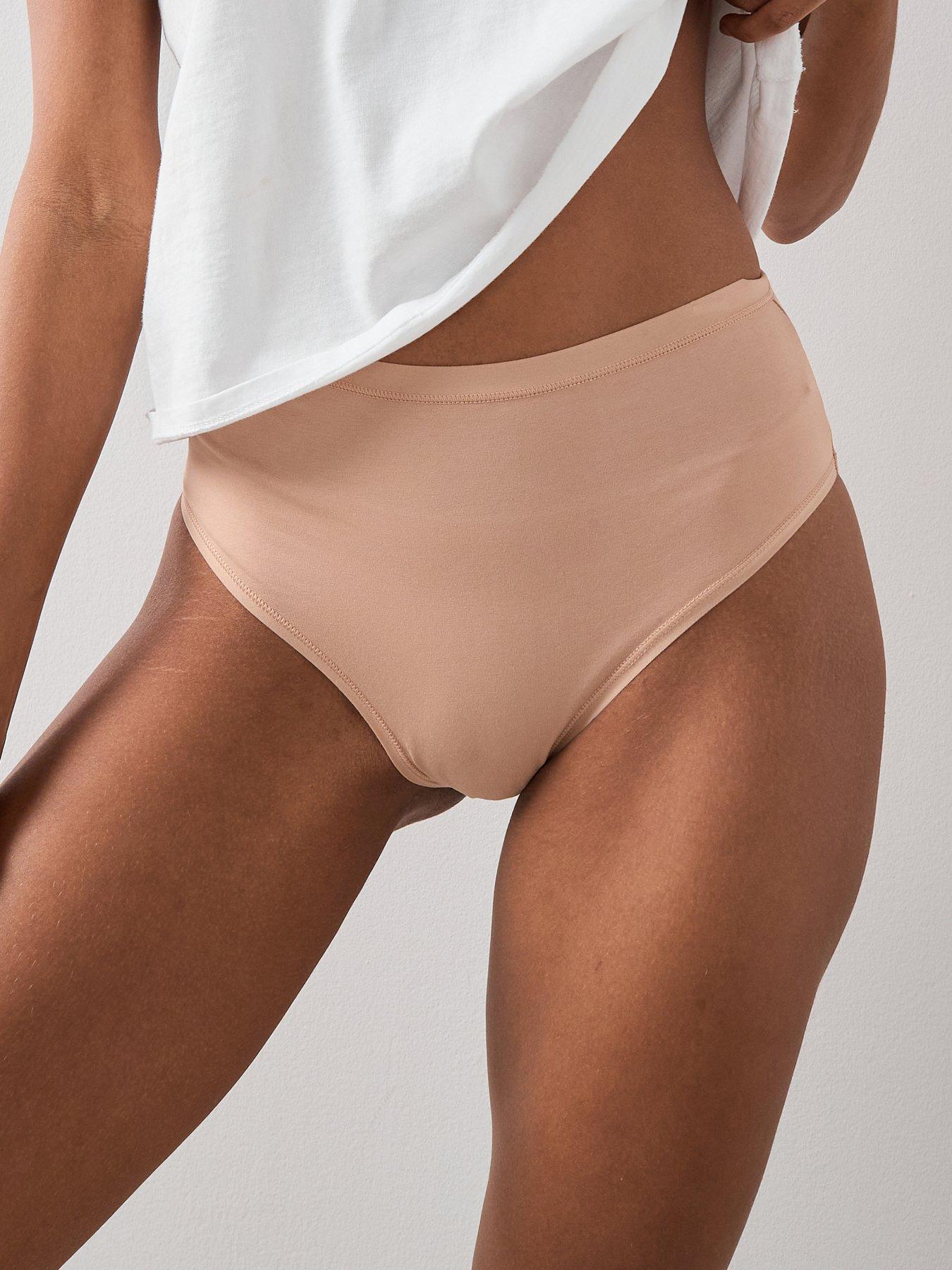 Image 5 of 6 of The Very Collection Womens High Waist Cotton Stretch 5 Pack Briefs - Nude