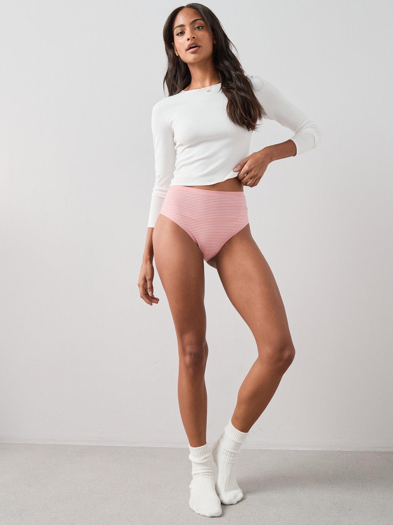Image 4 of 6 of The Very Collection 5 Pack Cotton Plain And Printed Full High Waisted Briefs