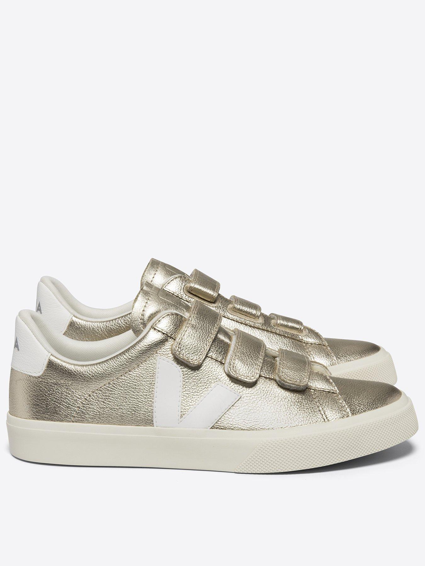 Veja Women's Recife Logo Trainers - Metallic - Gold, Gold, Size 4, Women