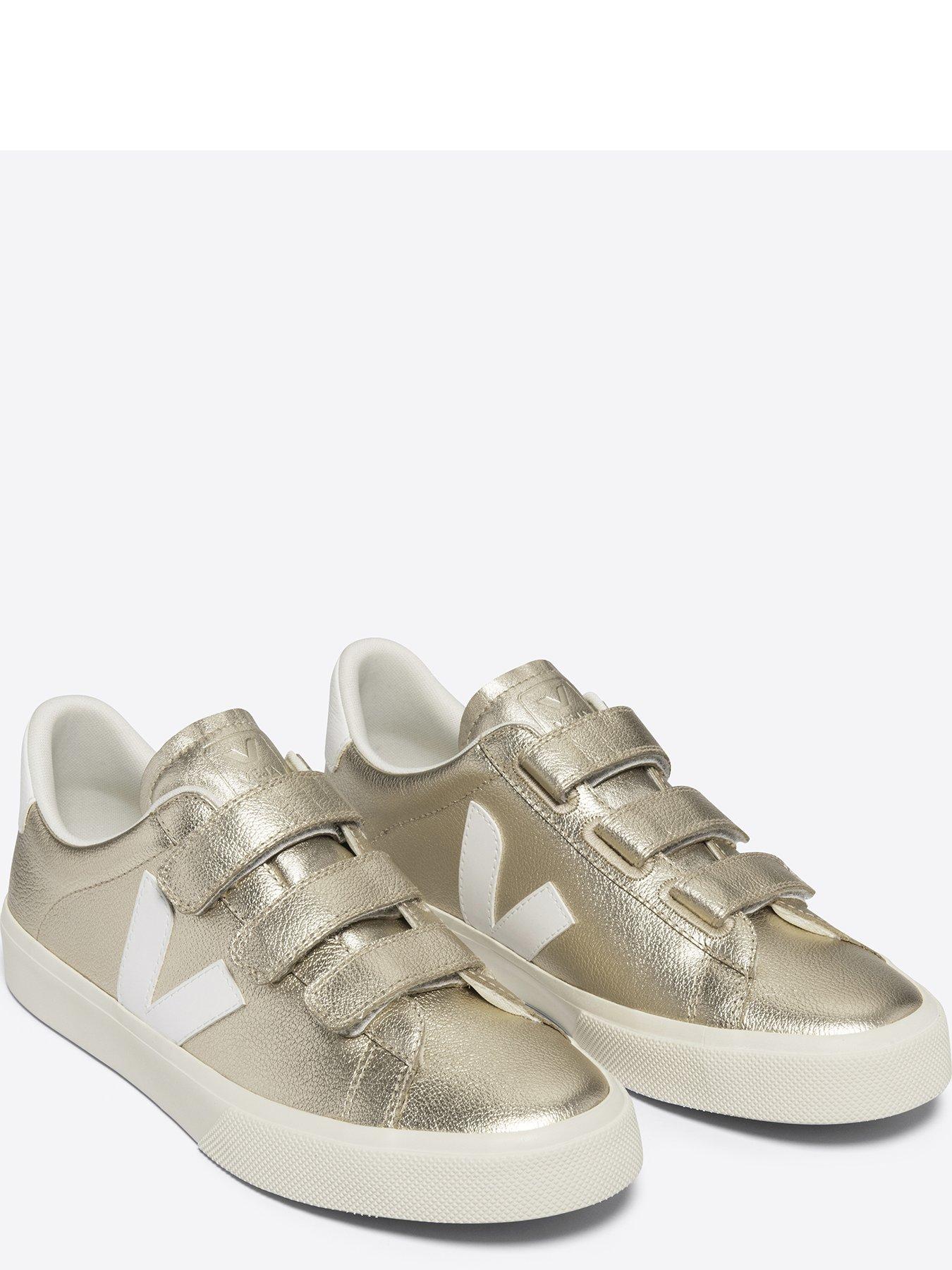 Veja Women s Recife Logo Trainers Metallic Gold Very