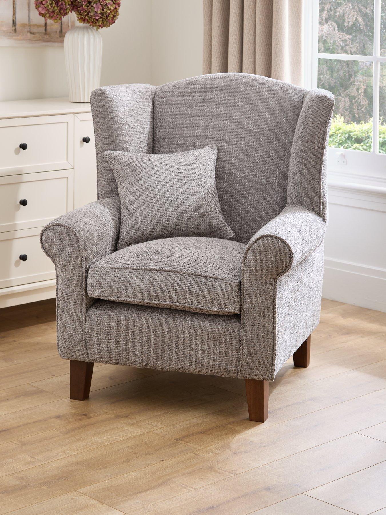 undefined Denton Chunky Weave Fabric Wing Chair
