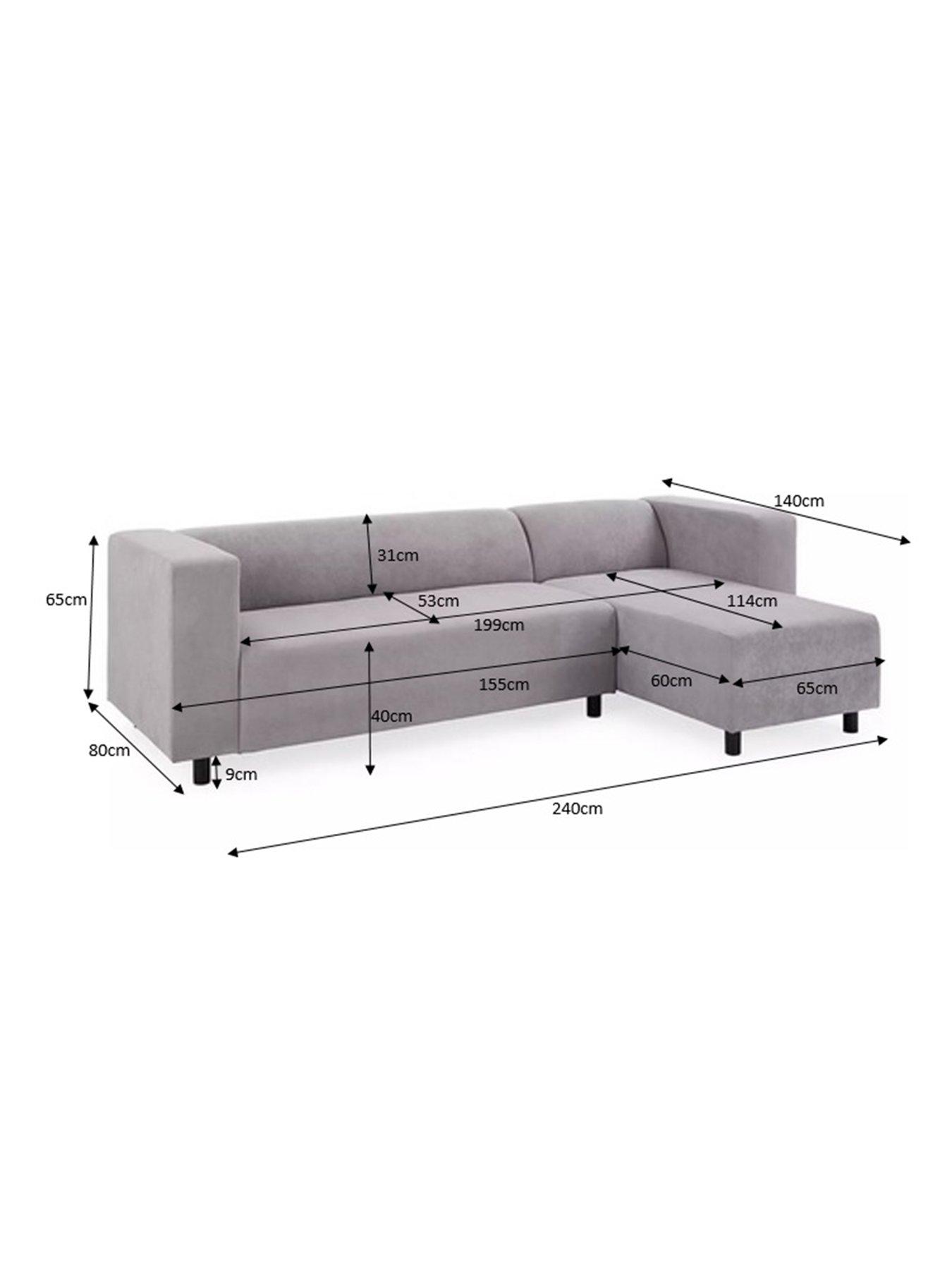 Image 7 of 7 of Very Home Clarke Right Hand Fabric Corner Chaise