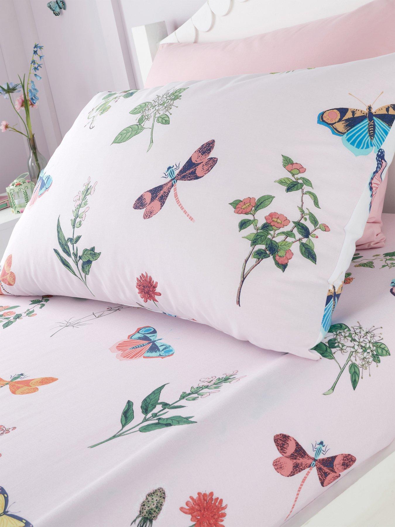 Product photograph of Rhs Butterfly Garden Fitted Sheet - Multi from very.co.uk