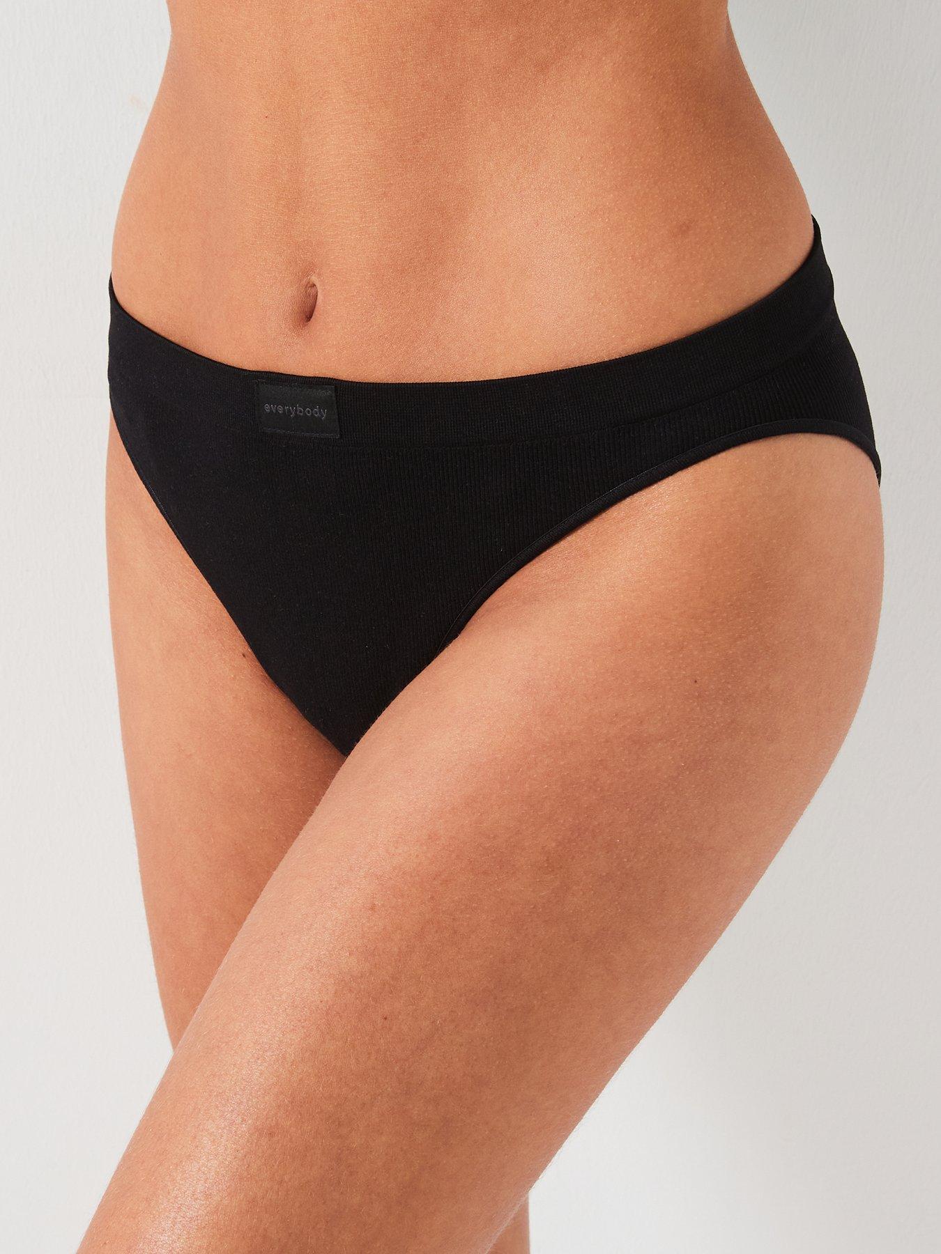 Image 2 of 5 of Everybody 3pk Embroidered Bikini Briefs - Black/White/Grey
