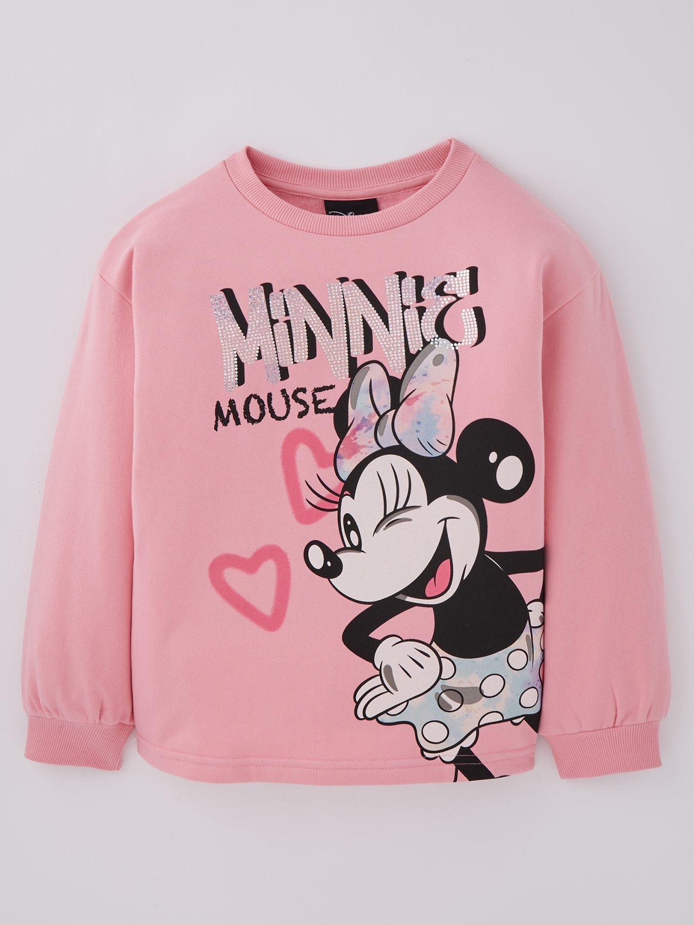 Minnie Mouse Glitter Print Sweatshirt Pink