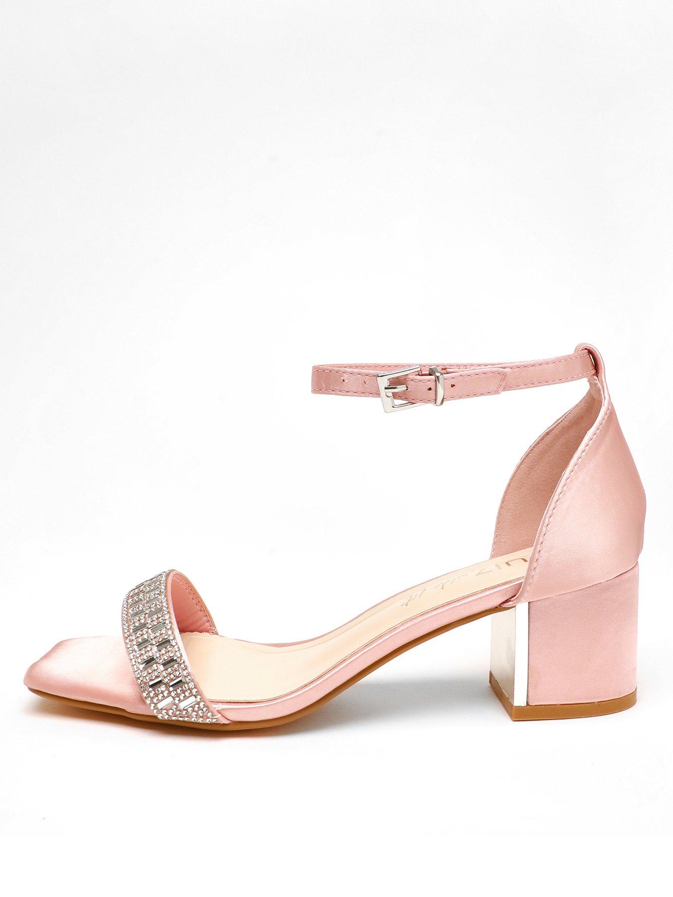 Dusky pink block heel sandals best sale