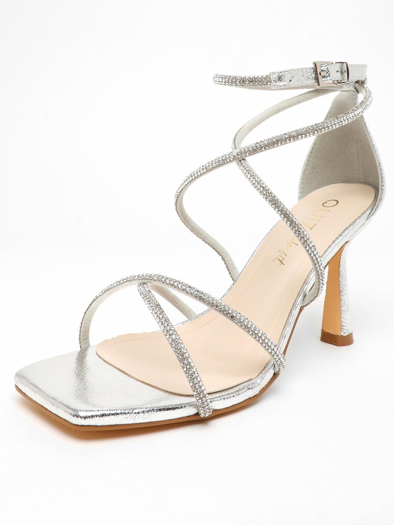 Silver heels wide fit deals