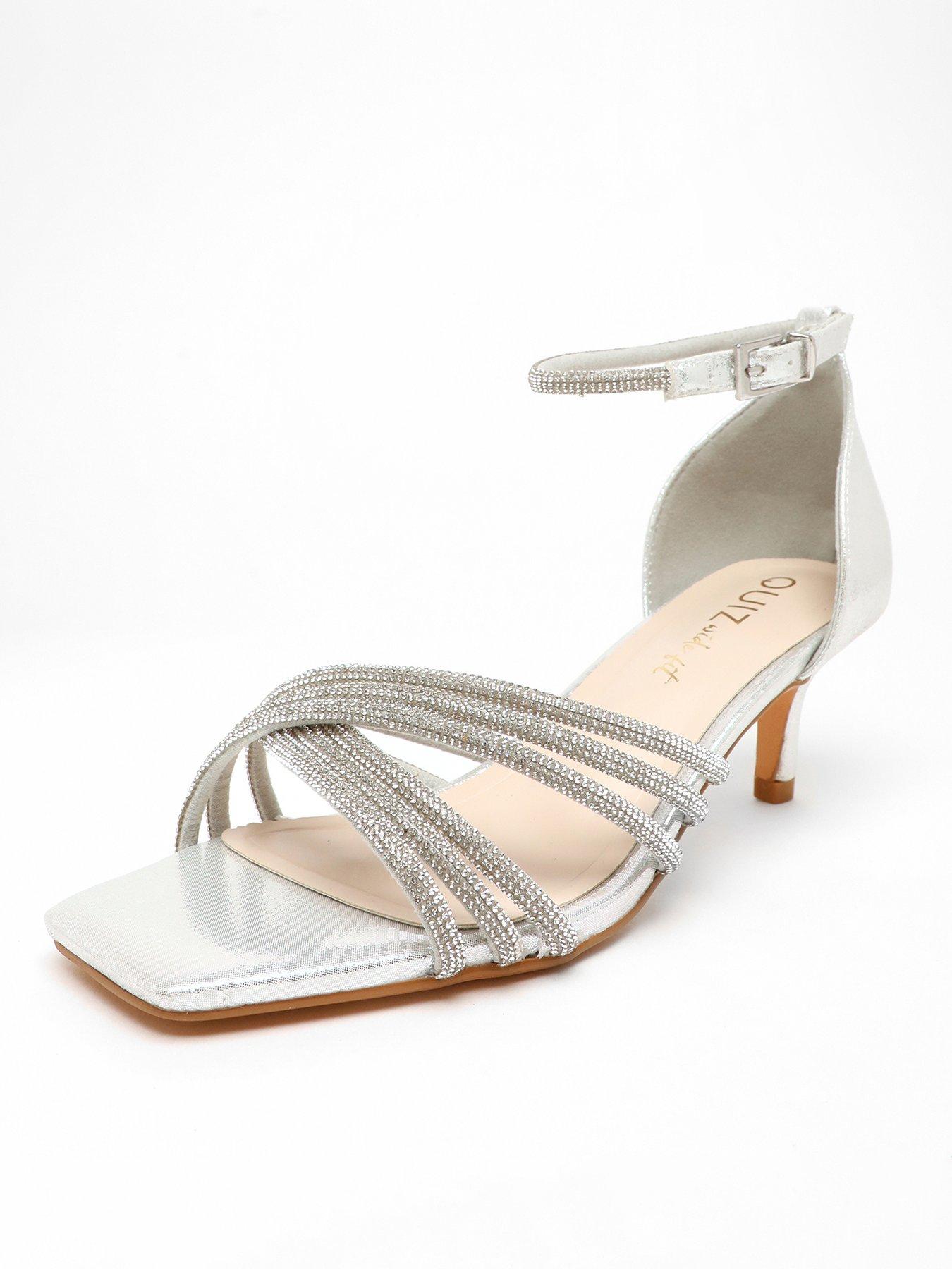 Quiz wide fit silver shoes deals