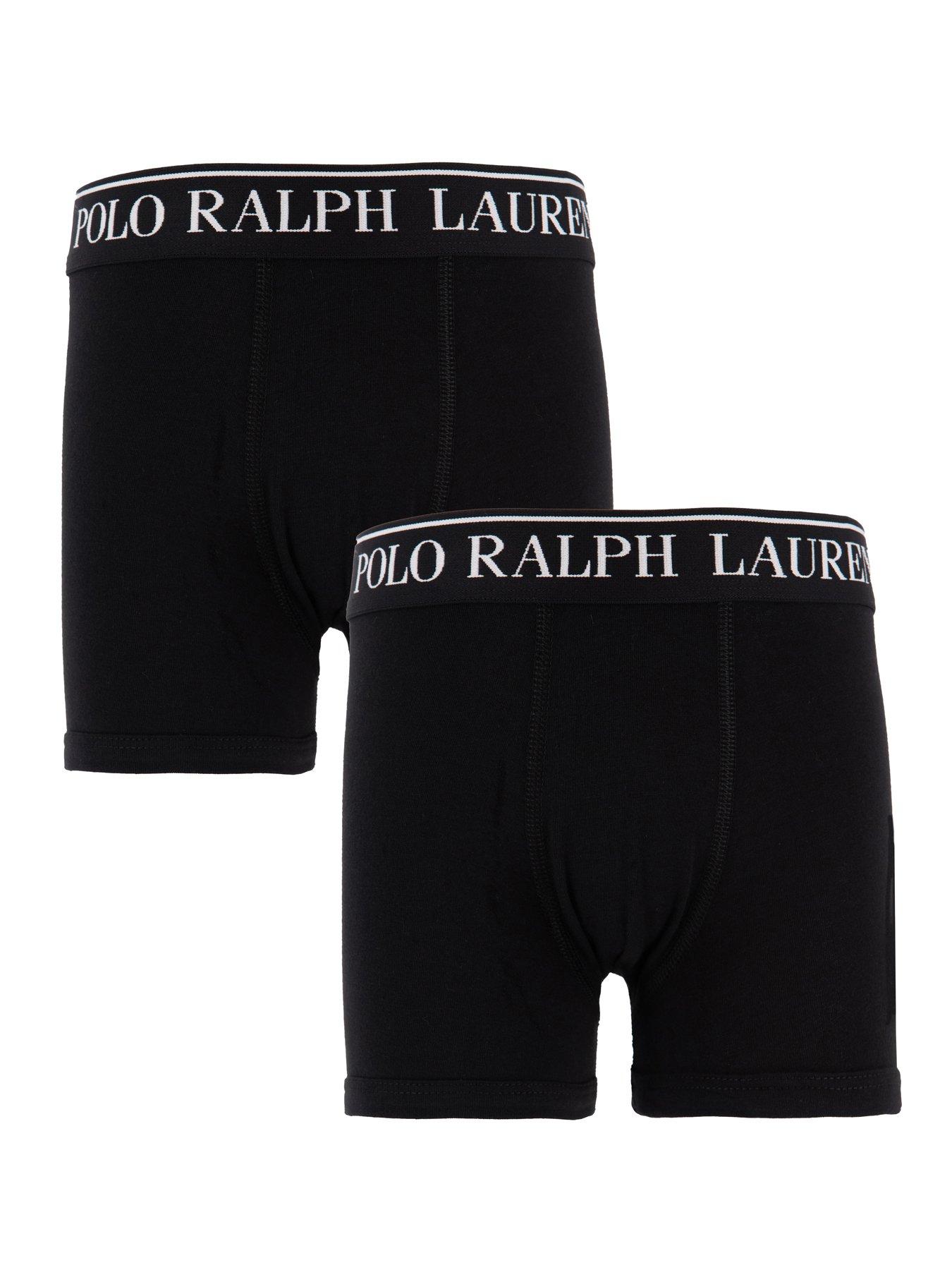 undefined Boys 2 Pack Cotton Stretch Logo Boxers - Black