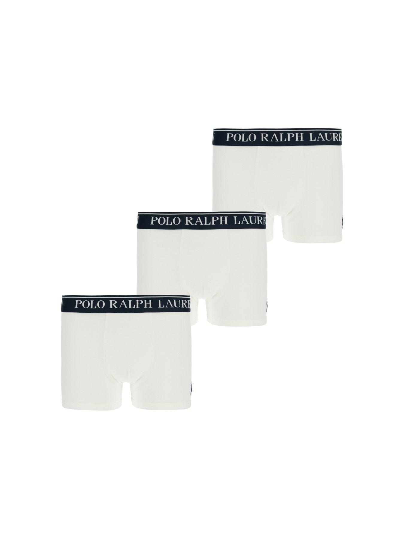 undefined Boys 3 Pack Cotton Stretch Logo Boxers - White