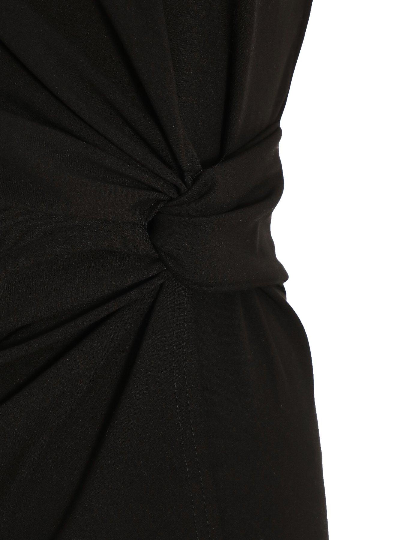 Stretchy black wrap top tied main image 0