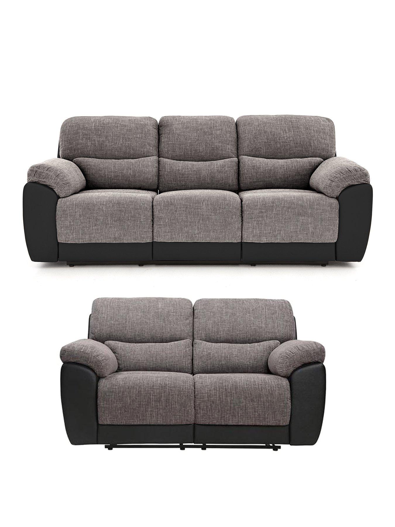 Product photograph of Santori 3 2 Seater Fabric Recliner Sofa from very.co.uk