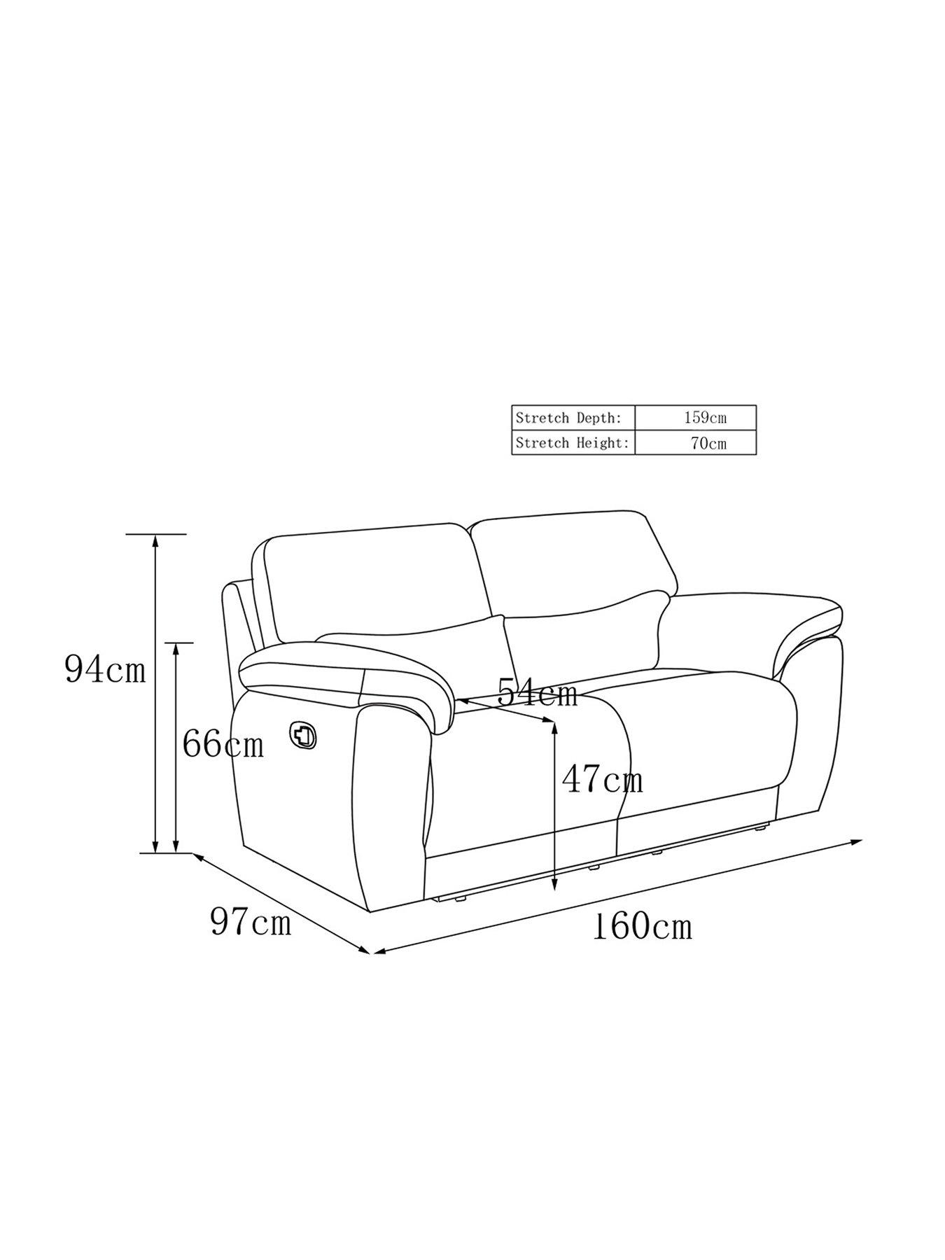 Image 4 of 4 of undefined Santori 3 + 2 Seater Fabric Recliner Sofa