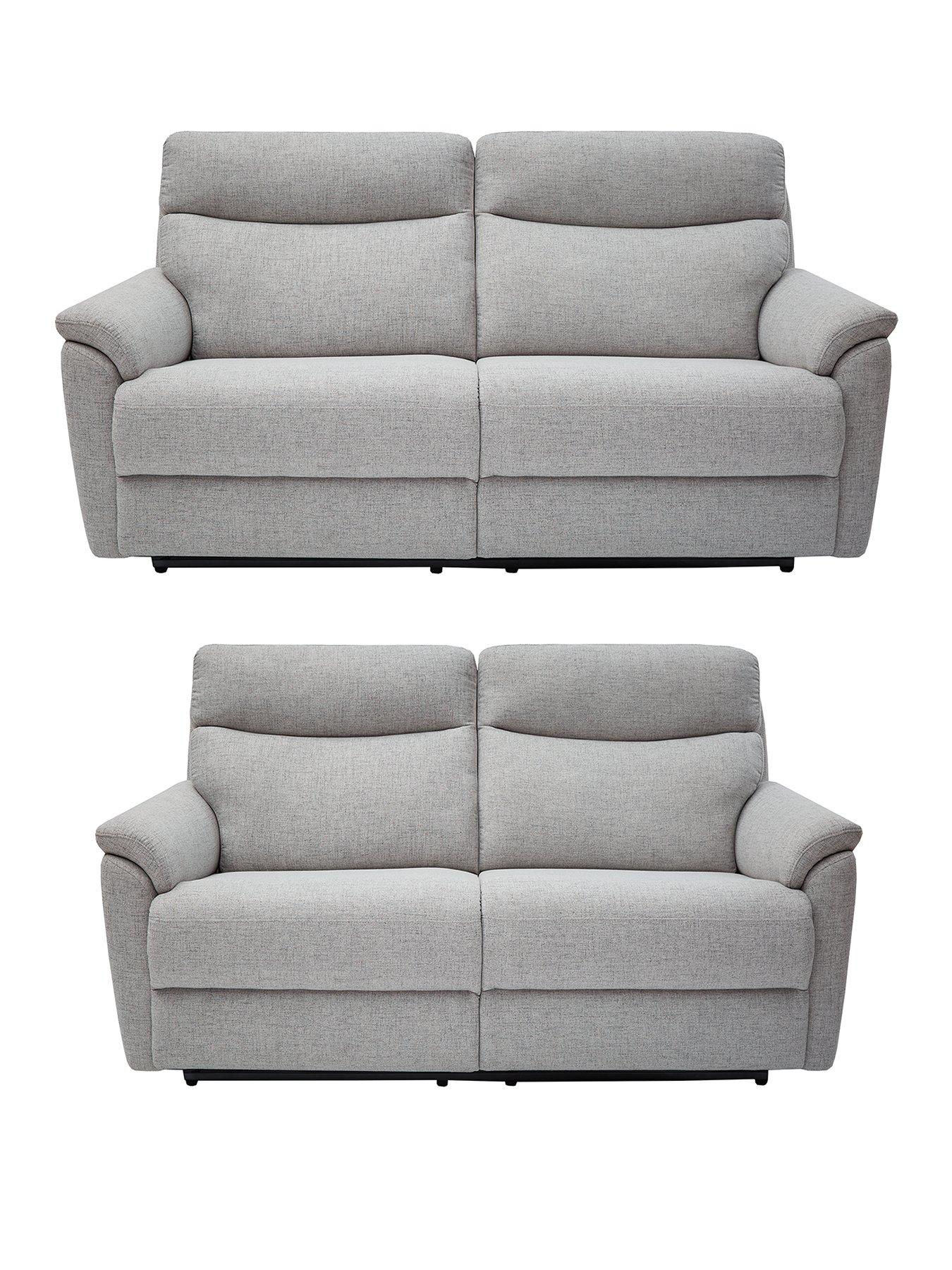 Product photograph of Linea 3 2 Seater Fabric Manual Recliner from very.co.uk