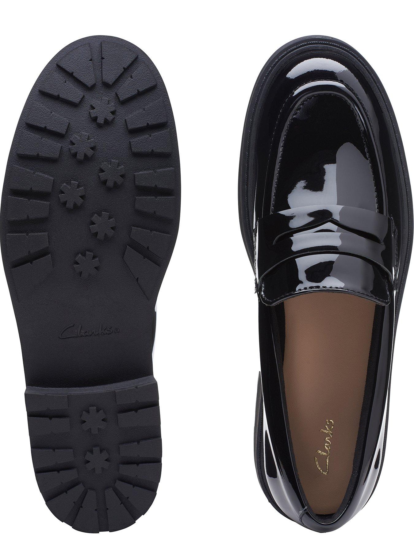 Clarks Orinocco Penny Brogue Black Patent Very