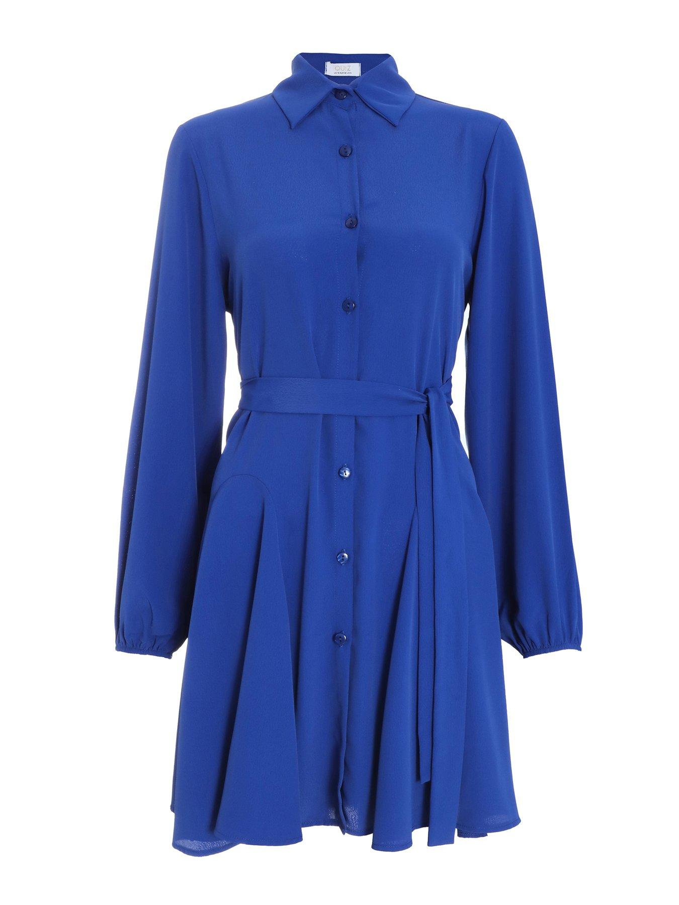 Quiz Royal Blue Shirt Mini Dress