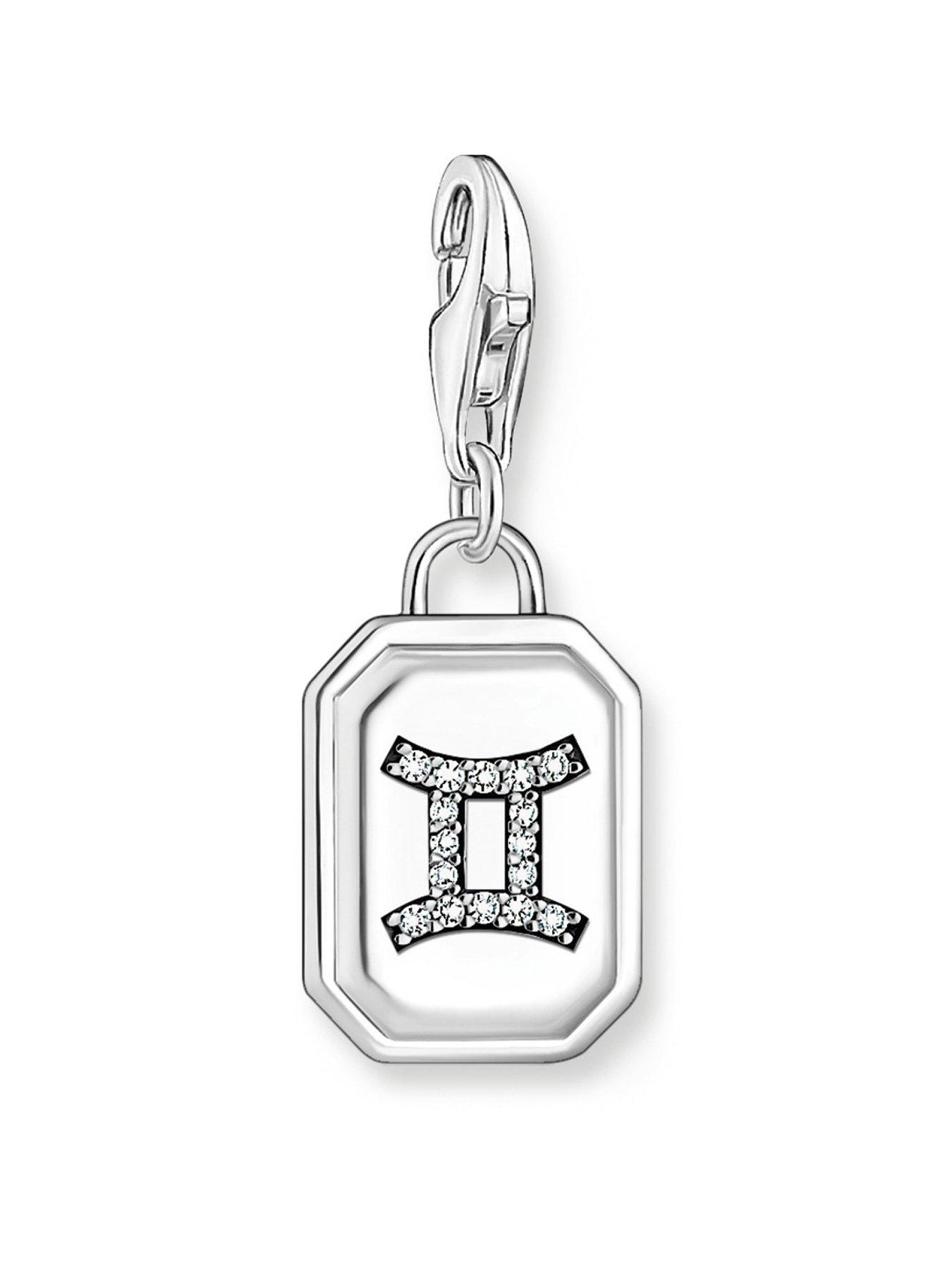 Thomas Sabo Libra Zodiac Charm: Retro-Inspired Octagon, 925 Silver
