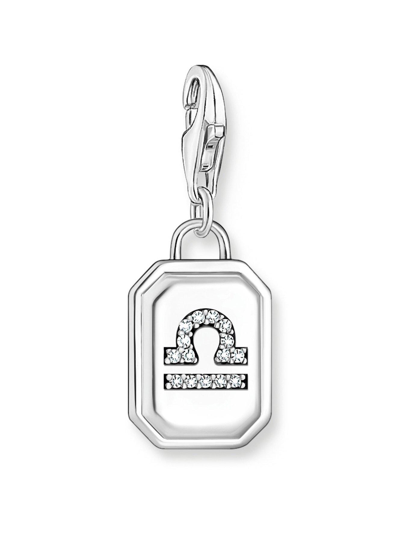 Product photograph of Thomas Sabo Libra Zodiac Charm Retro-inspired Octagon 925 Silver from very.co.uk