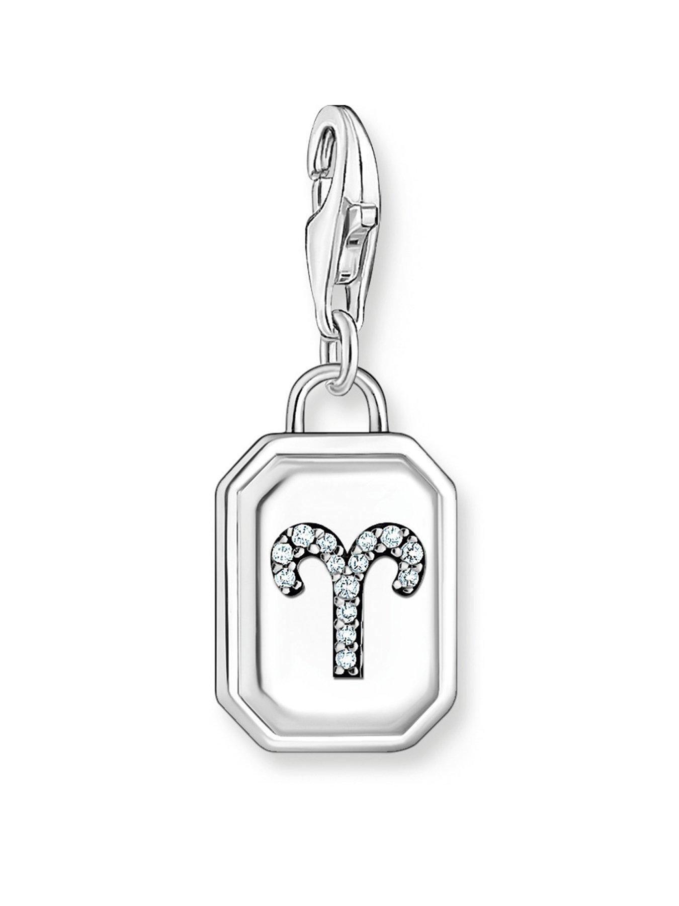 Thomas Sabo Libra Zodiac Charm: Retro-Inspired Octagon, 925 Silver