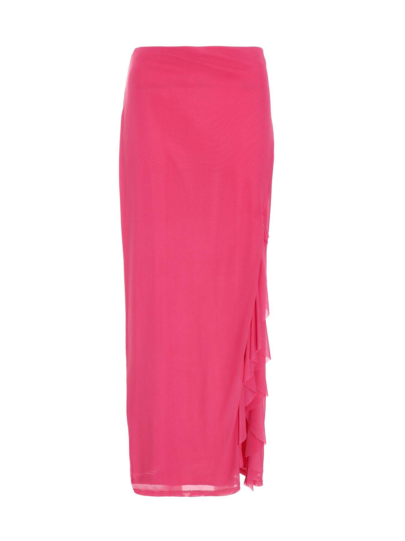 Quiz Pink Frill Maxi Skirt Very