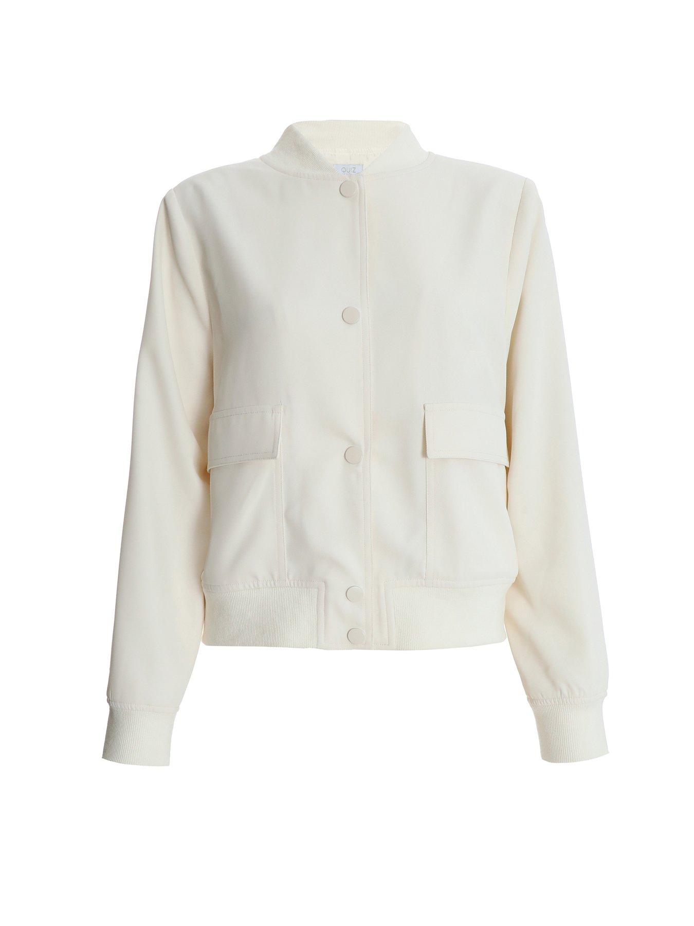 Quiz cream cropped jacket shop