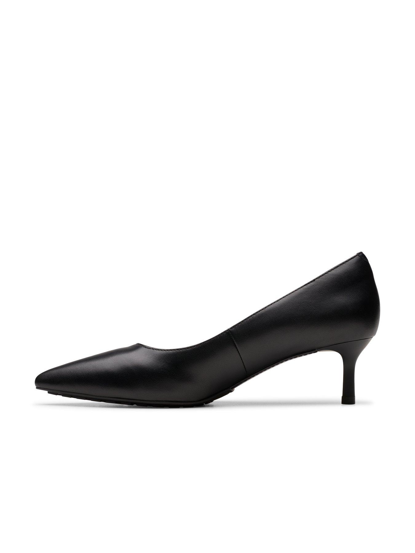 Image 6 of 7 of Clarks Adela Leather Court Heeled Shoe - Black