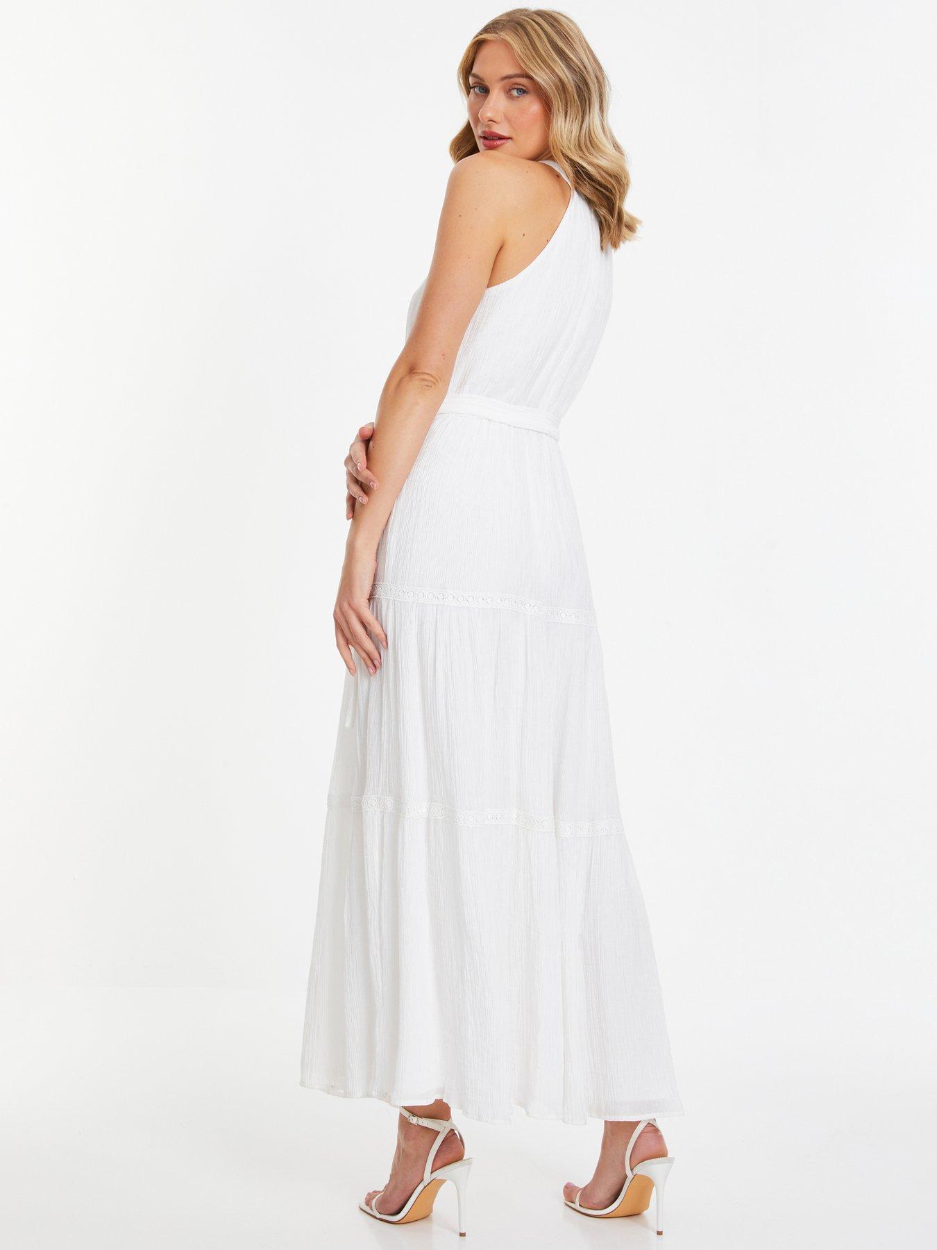 Quiz White Halter Neck Maxi Dress | Very.co.uk