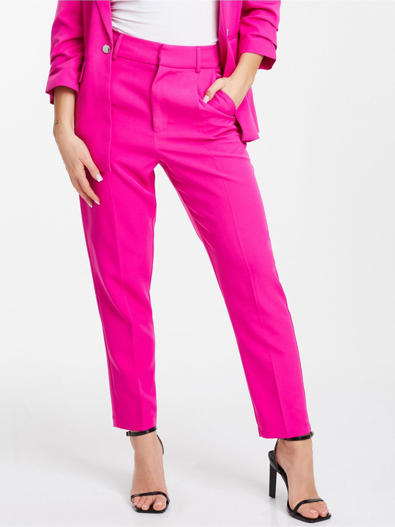 Quiz Pink Tailored Tapered Trousers