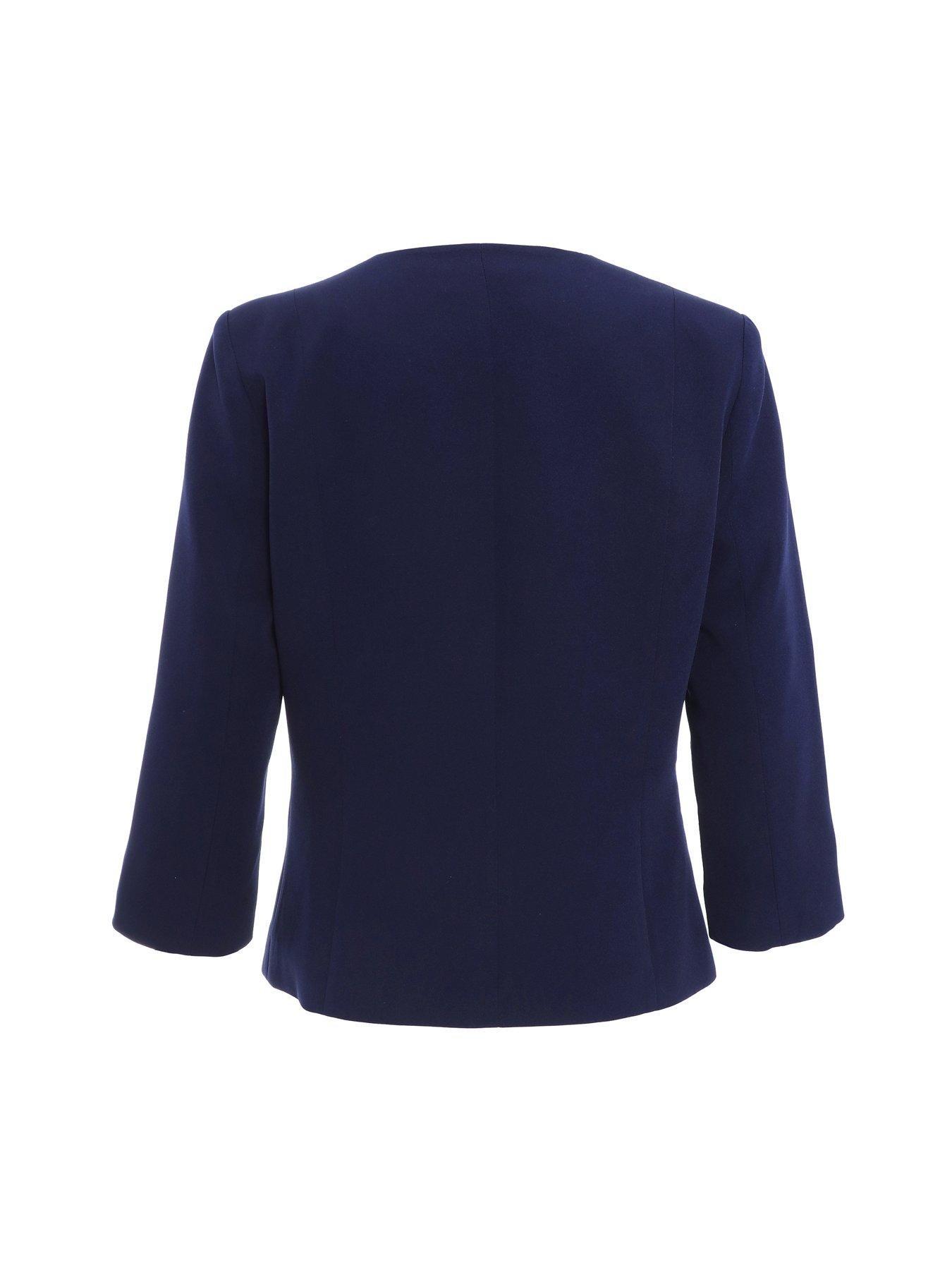 Quiz Navy Tailored Cropped Blazer Very