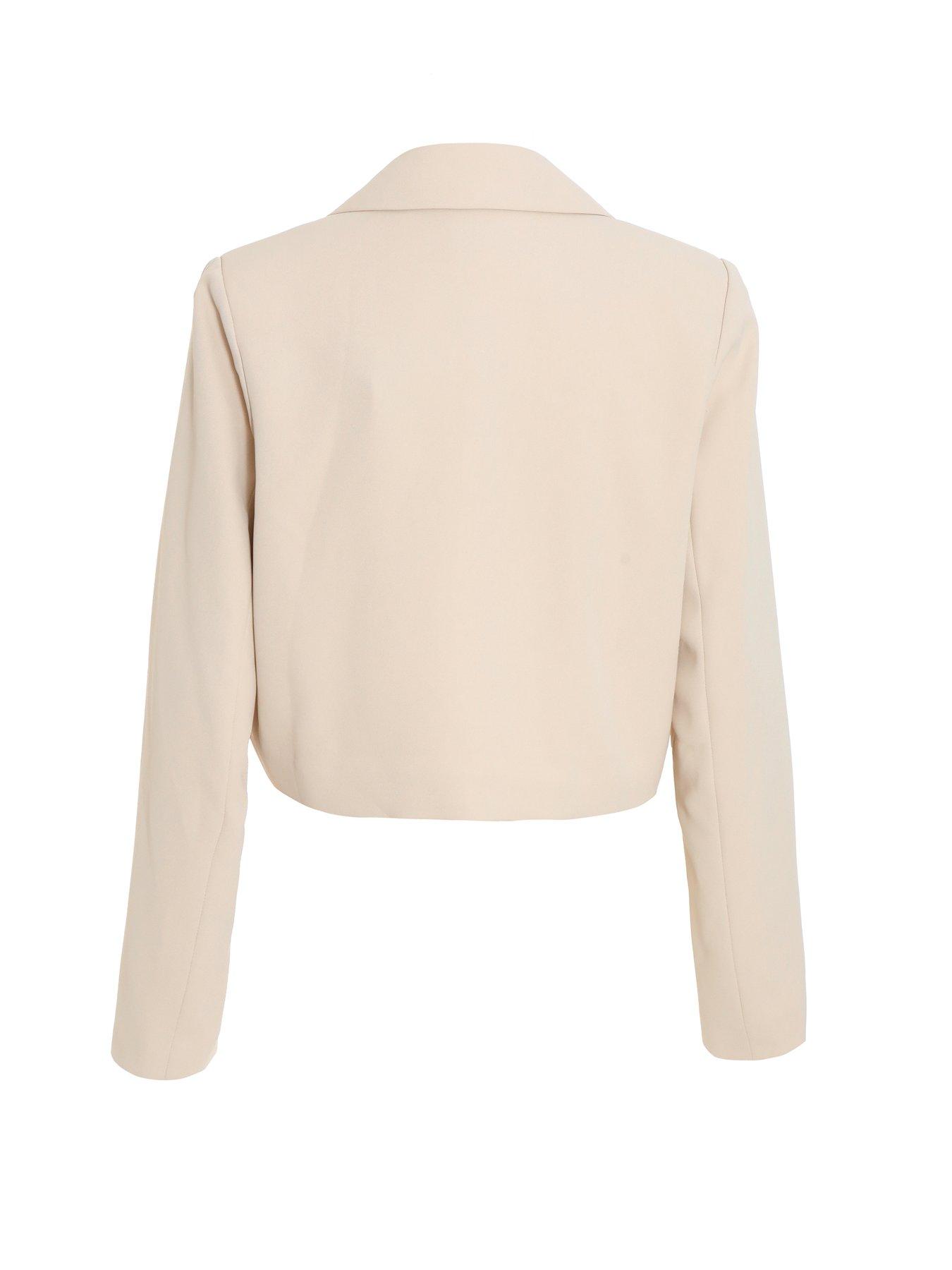 Quiz Stone Cropped Tailored Blazer | Very.co.uk