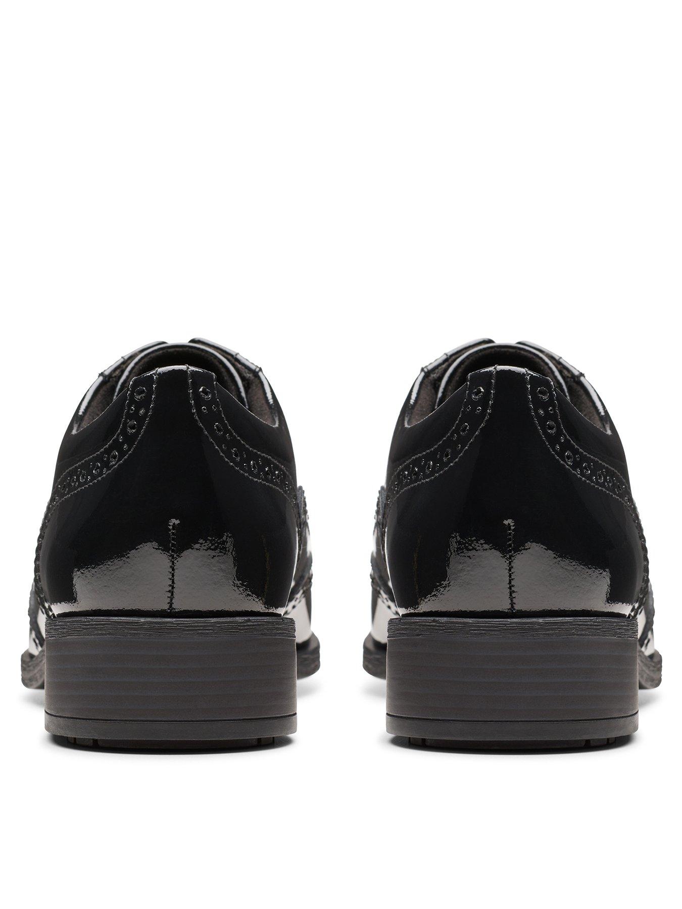 Clarks black patent brogues clearance