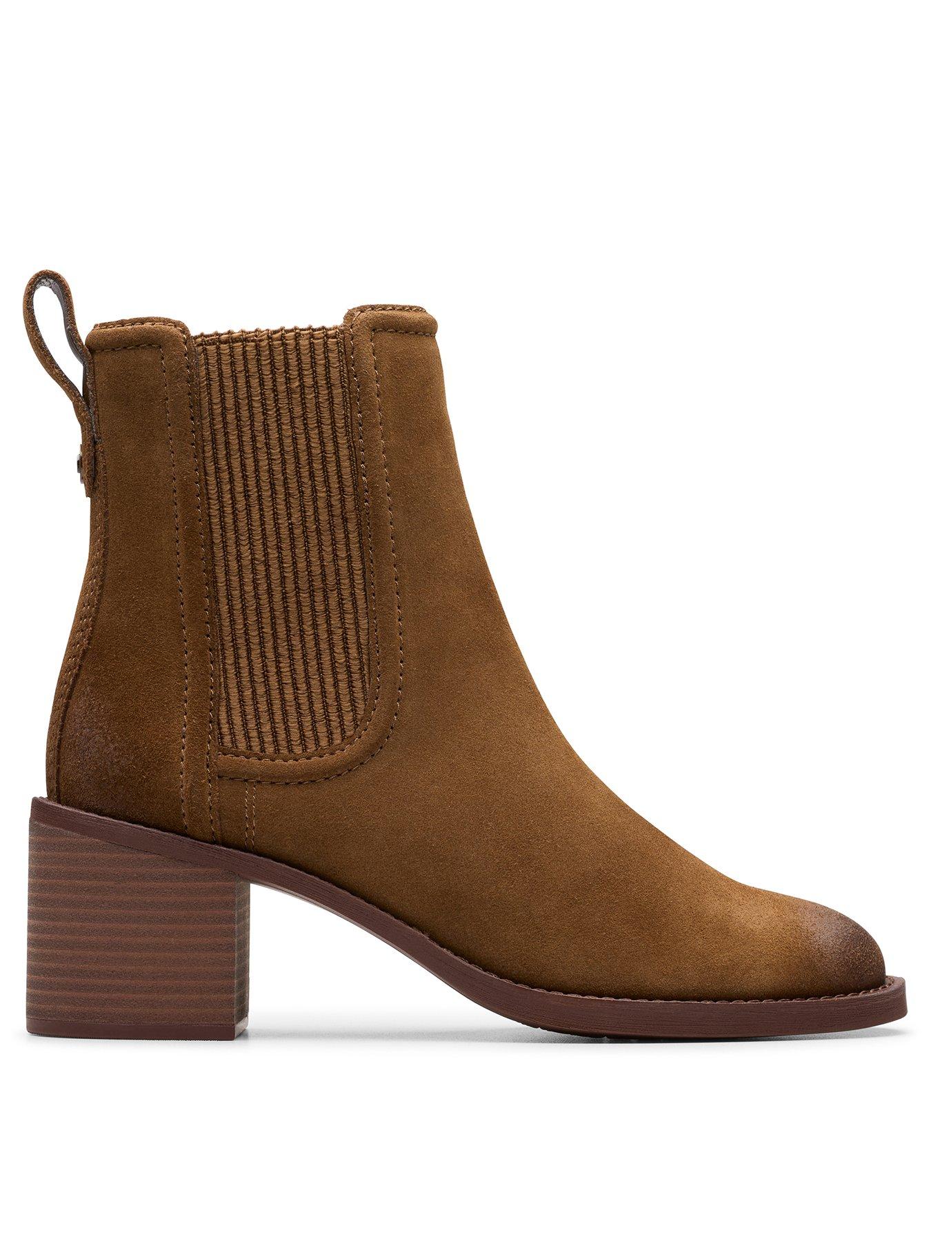 Clarks brown suede ankle boots hotsell