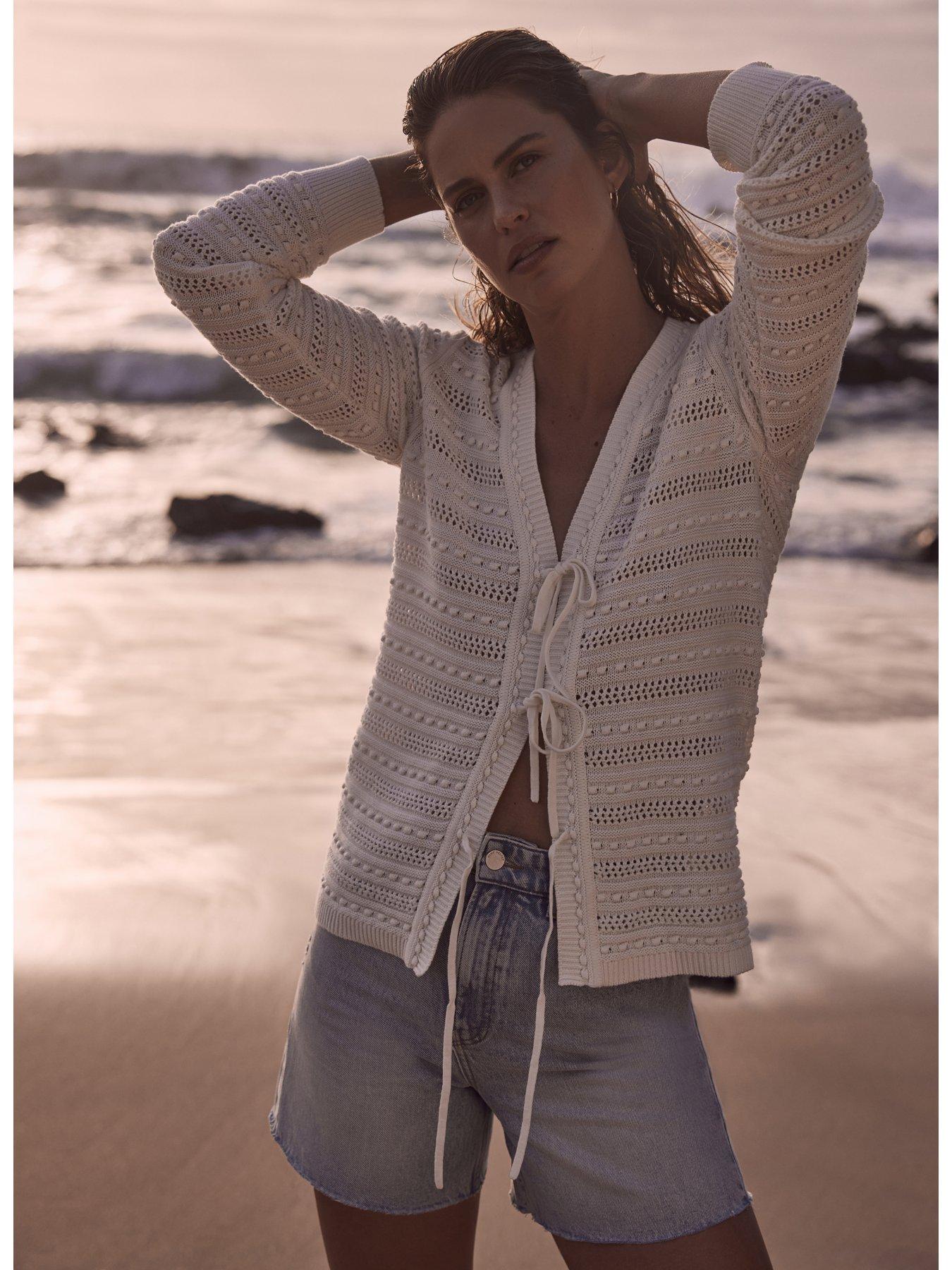 Mint Velvet Ivory Crochet Cardigan | Very