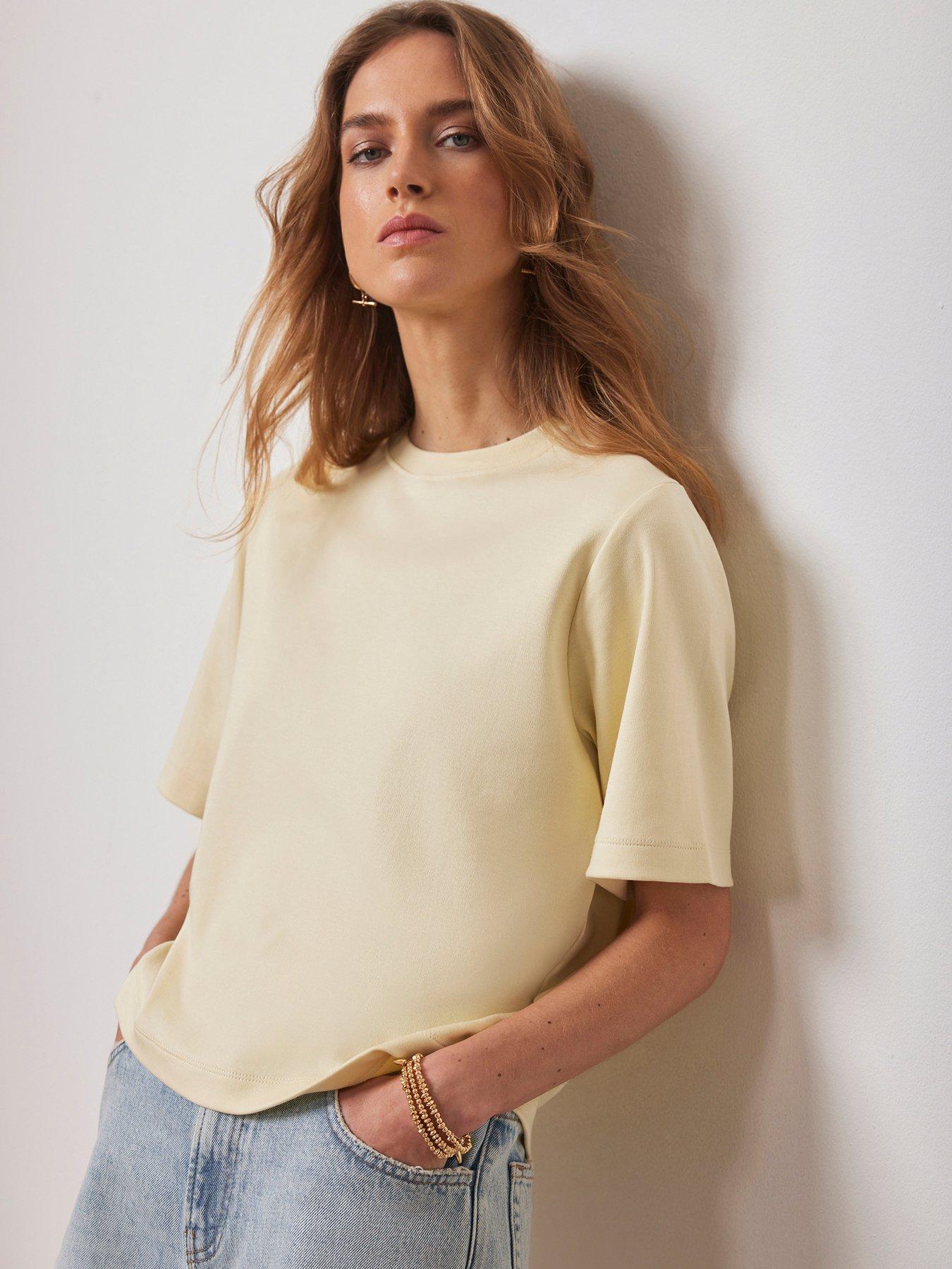 Image 3 of 6 of Mint Velvet Yellow Ulitmate Cotton T-shirt