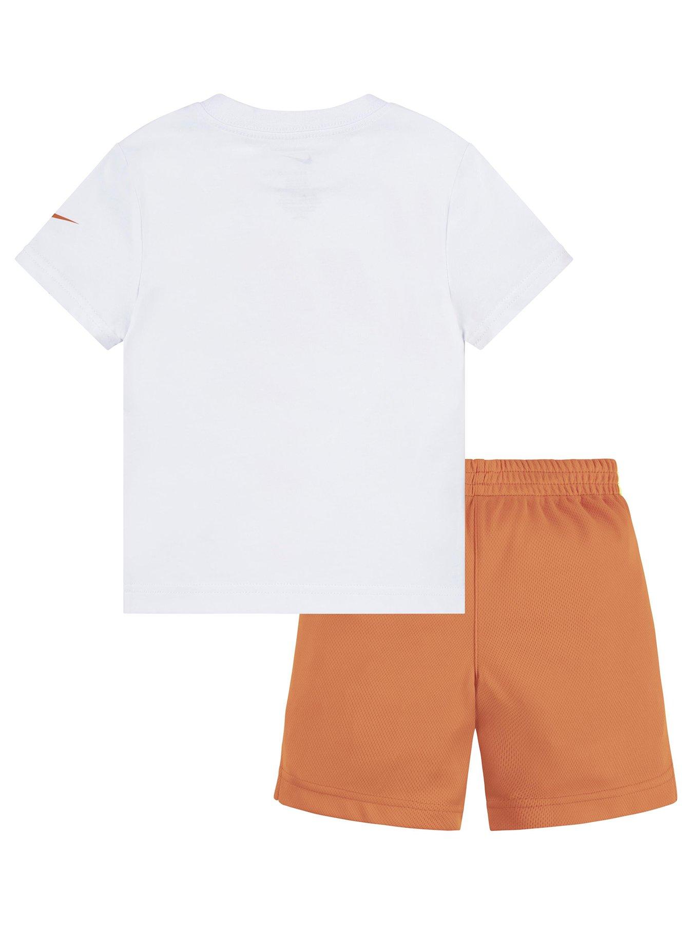 Nike Kids Boys Hazy Rays T-shirt And Short Set - Orange | Very.co.uk