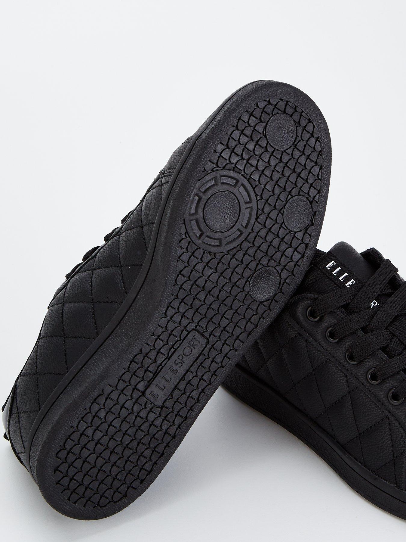 Quilted Cup Sole Trainer Black