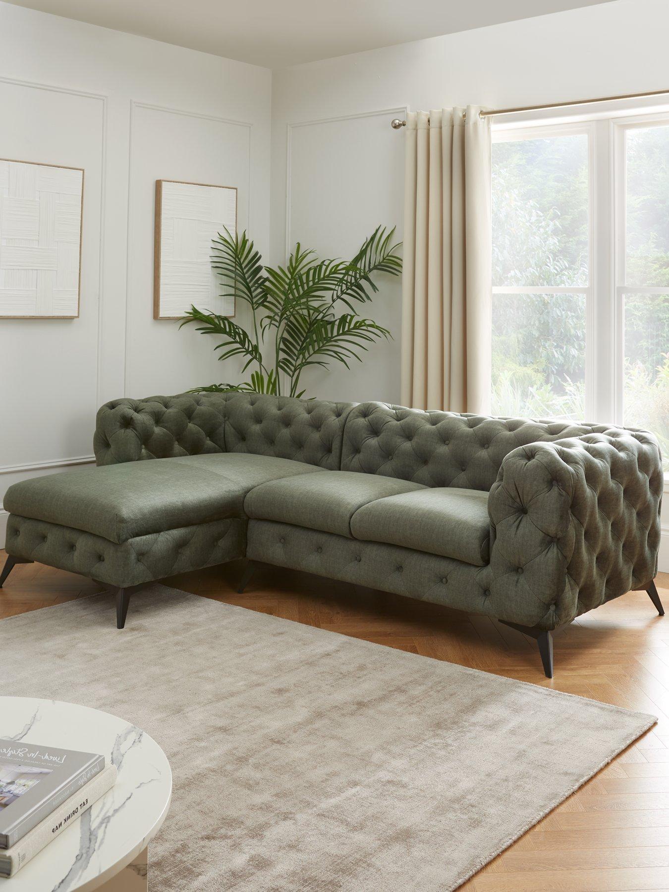 Product photograph of Very Home Chelsey Left Hand Fabric Corner Chaise Sofa from very.co.uk