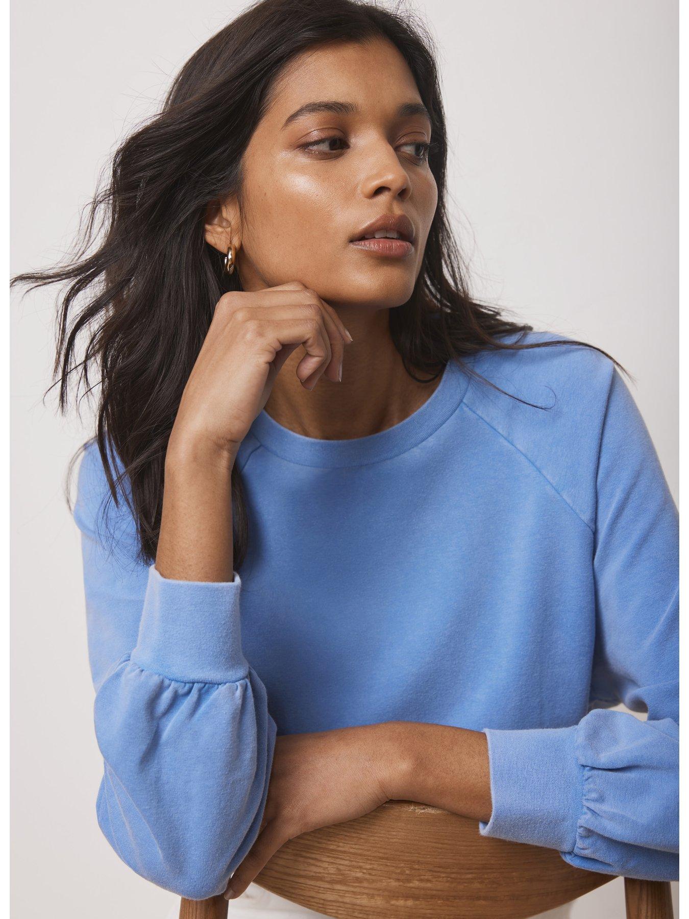 Mint Velvet Blue Washed Sweatshirt | Very.co.uk